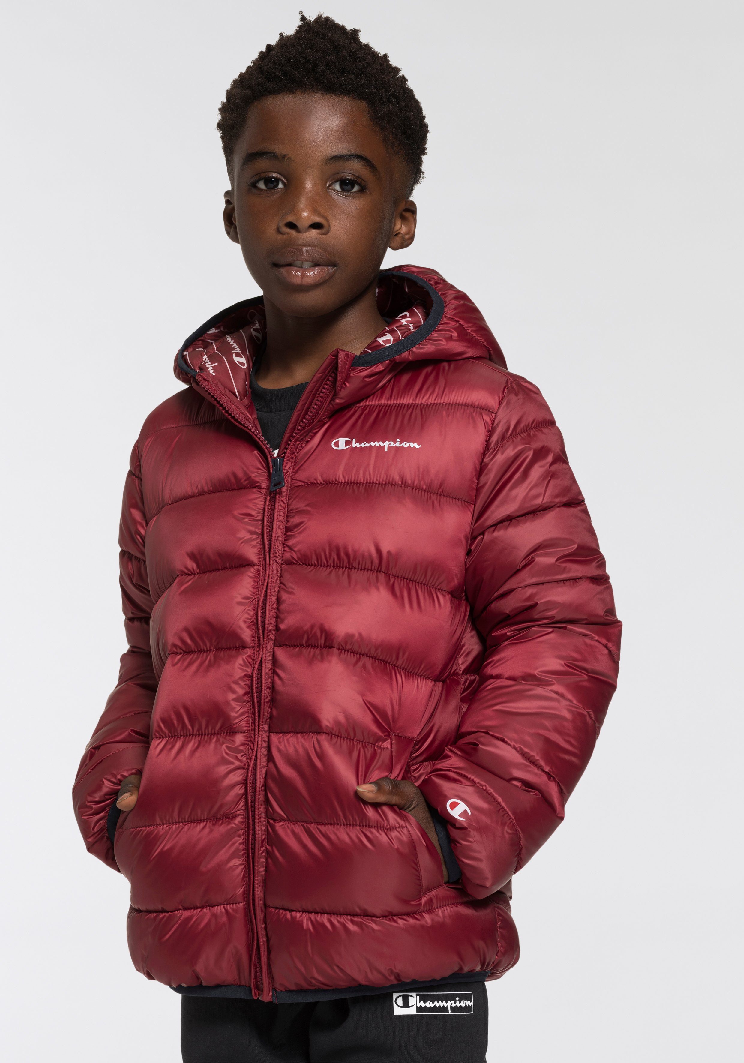 Champion rot Kinder Steppjacke