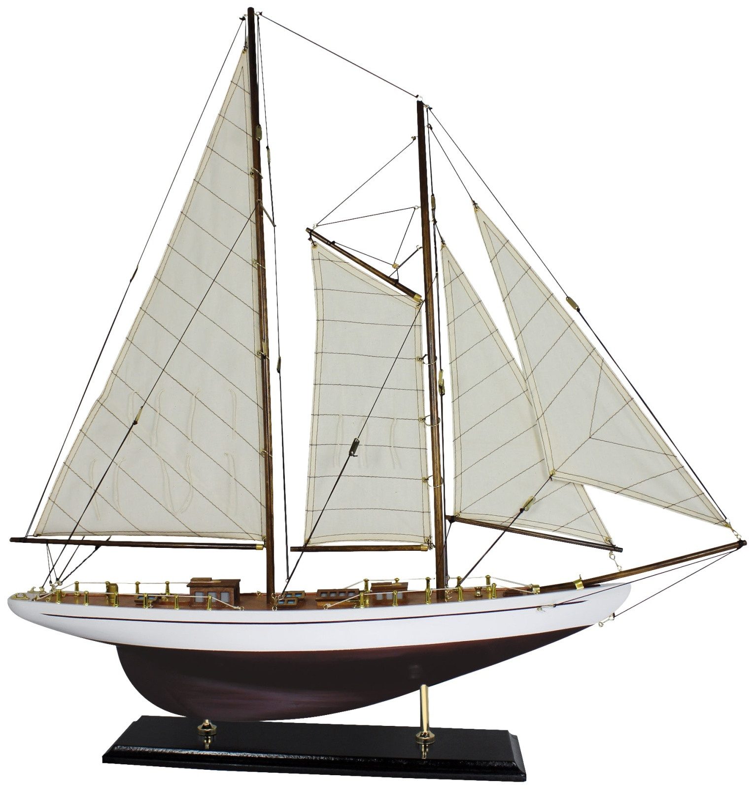 Dekoobjekt Segelyacht Segelschiff Modellschiff Holz Schiff - kein Bausatz