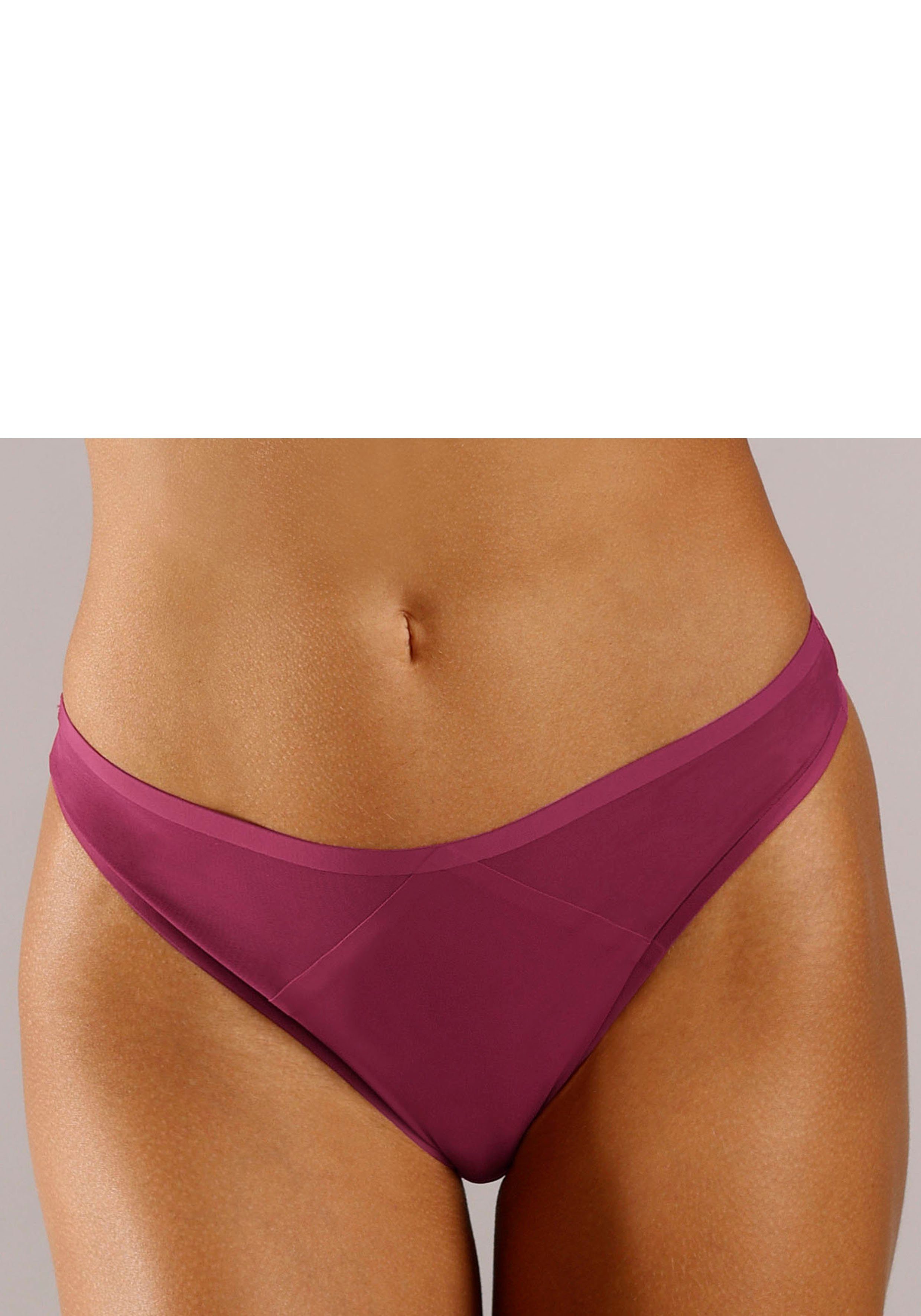 s.Oliver String Louise mit seitlichen Mesh-Einsätzen bordeaux