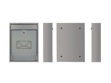 Setpoint Briefkasten, Postkasten mit 2 Schlüsseln & satinierter Dekor Glastür - Sichtfenster