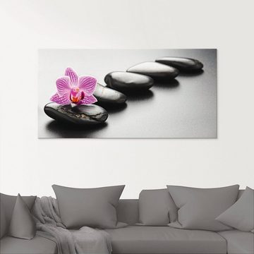 Artland Glasbild Spa-Konzept mit Zen Steinen und Orchidee, Zen (1 St), in verschiedenen Größen