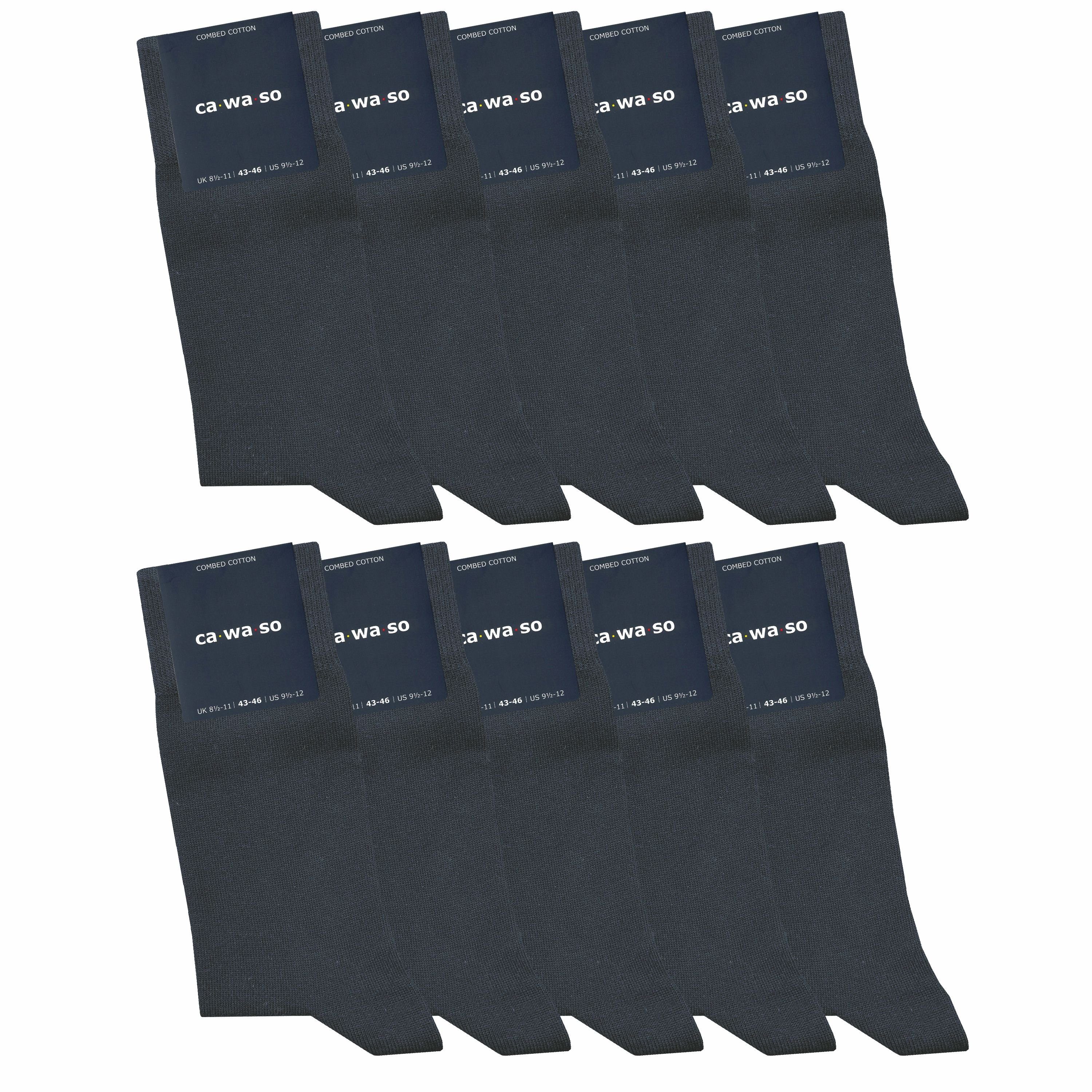 schwarz, - grau, & in Socken Herren blau - doppelt (10 Paar) und ca·wa·so für weiteren gekämmter aus Damen Socken & bequem bunt, Farben weich Baumwolle