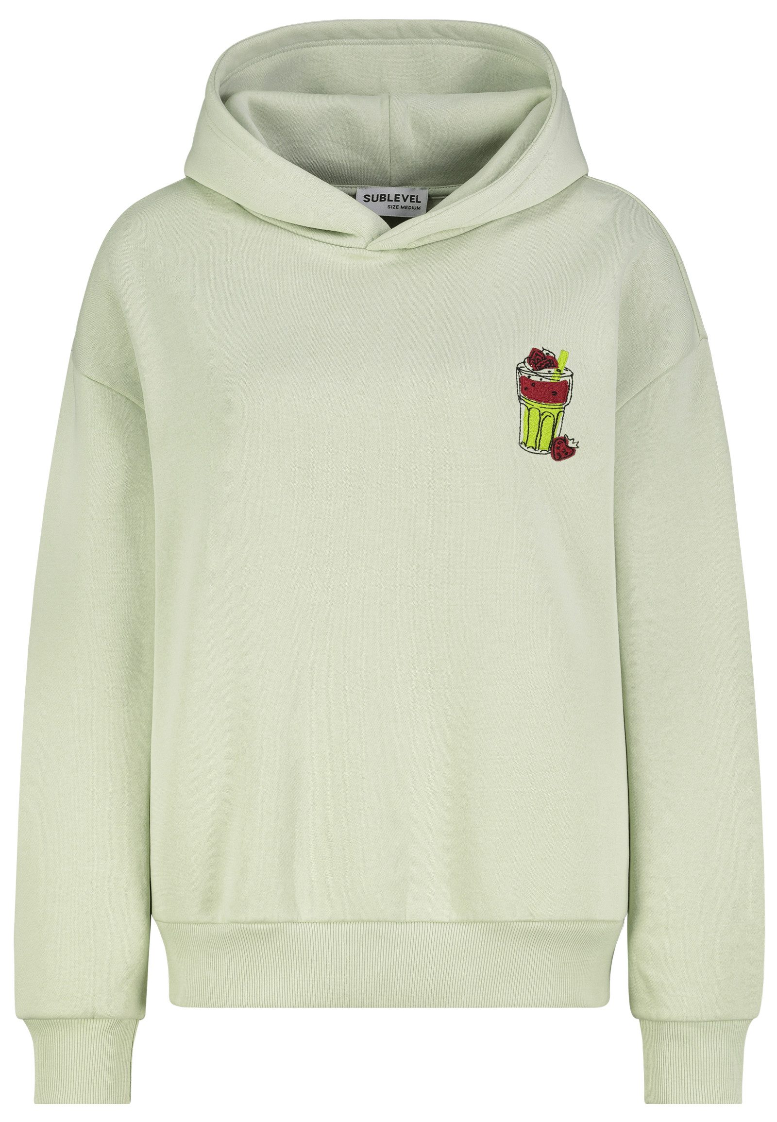 SUBLEVEL Kapuzenpullover Damen Sweat Hoodie mit Backprint Applikation vorne, warme Sweatqualität