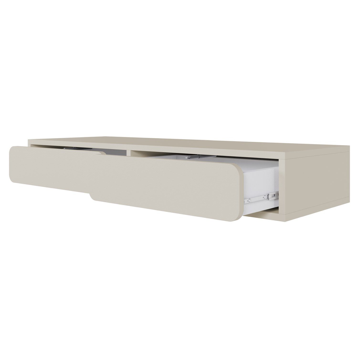 Selsey Schminktisch WUWU, Wandschminktisch mit 2 Schubladen, Greige, 110 cm