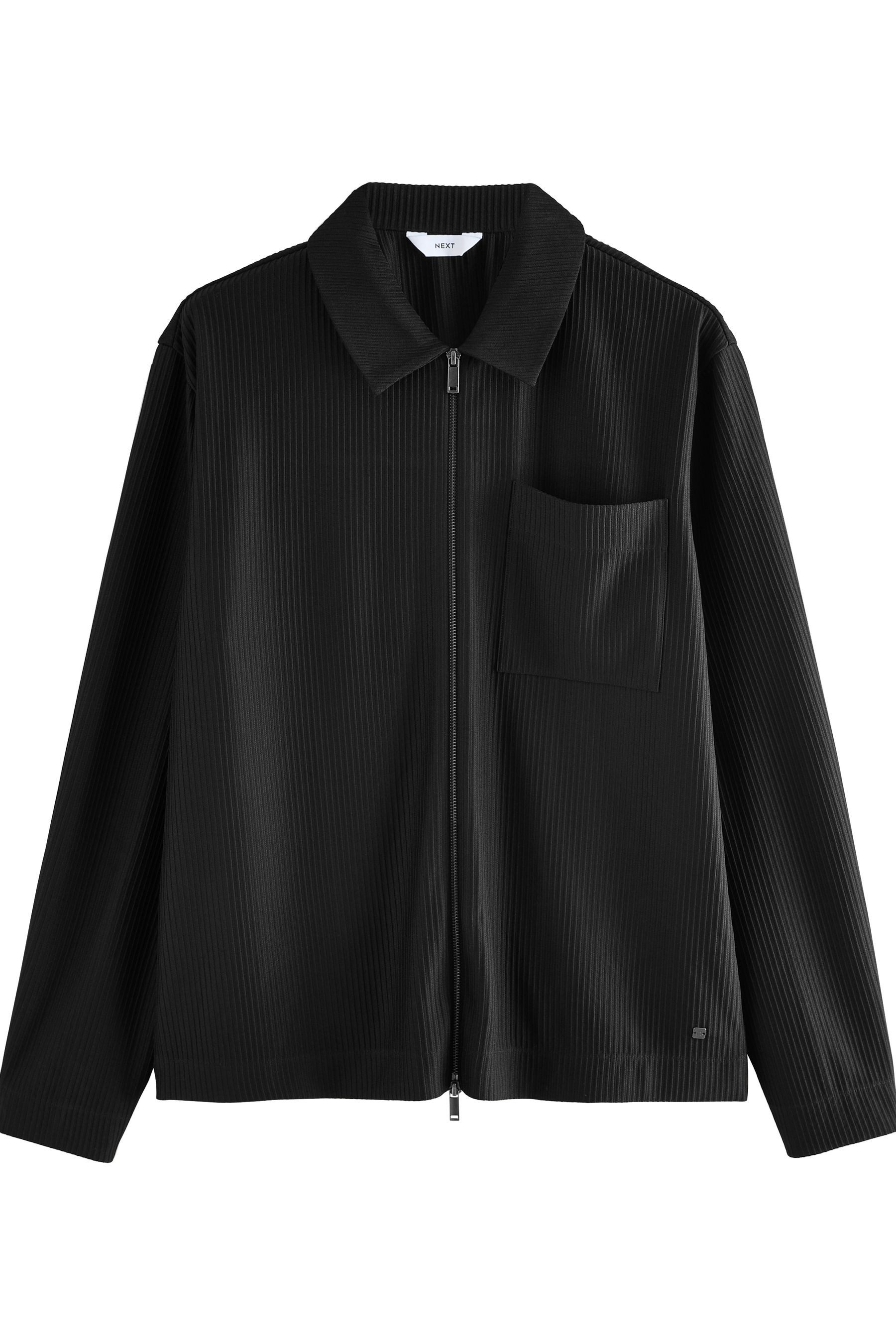 Hemdjacke Plissierte Hemdjacke mit Reißverschluss