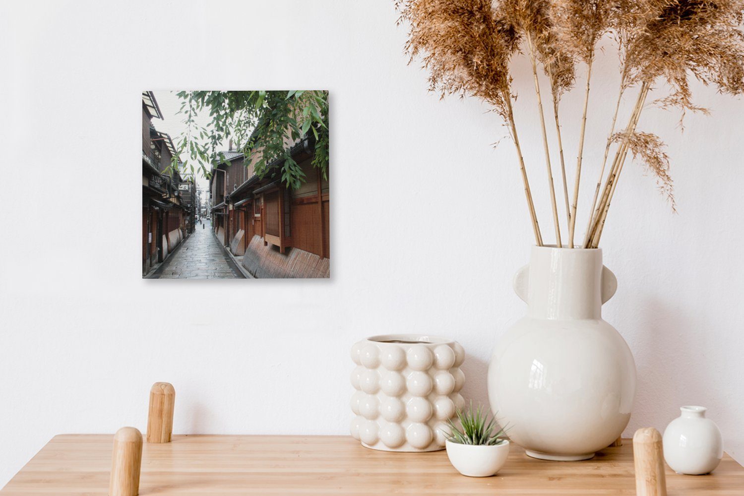 OneMillionCanvasses® Leinwandbild St), Architektur Kyoto Schlafzimmer Wohnzimmer für (1 Bilder Traditionelle Leinwand in in Japan