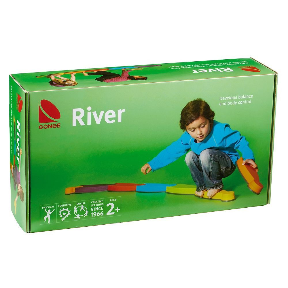 Gonge Balancetrainer Balancierstrecke-Set Fluss, Flexibel: Immer wieder neue Balancierpfade bauen