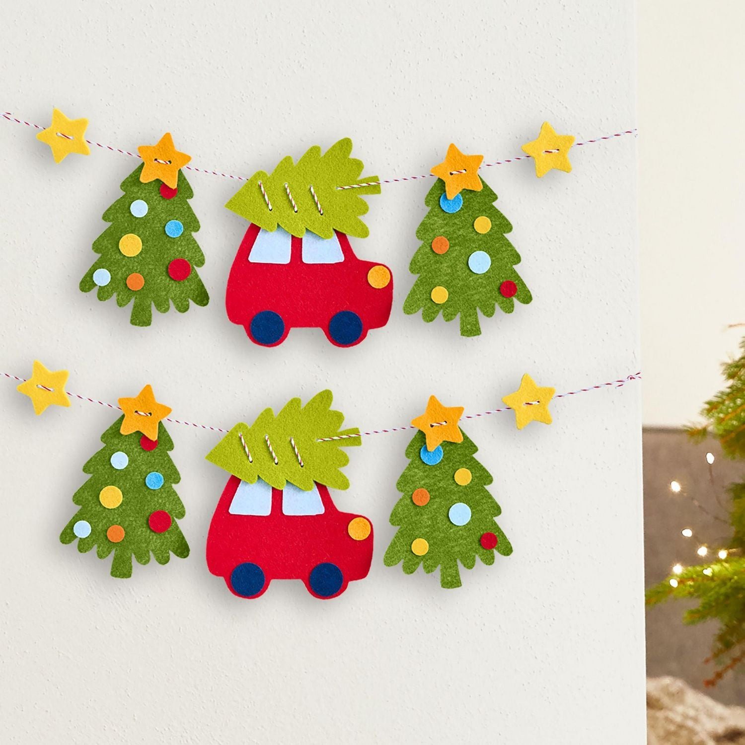 Haba Spiel Bastelset - Erstes Fädeln Filzgirlande Weihnachtsfahrt