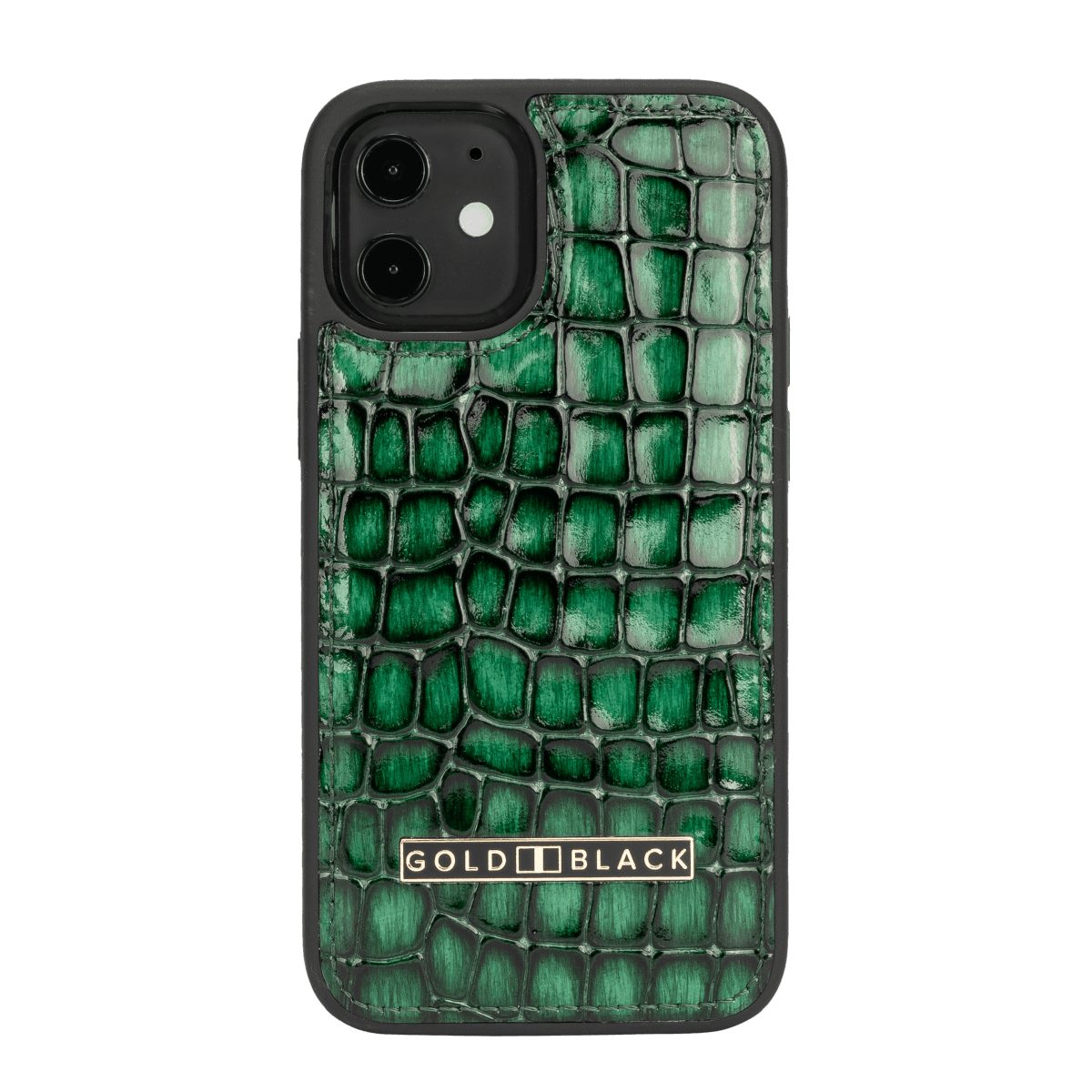 GOLDBLACK Handyhülle iPhone 12 Mini Lederhülle MILANO-Design Grün