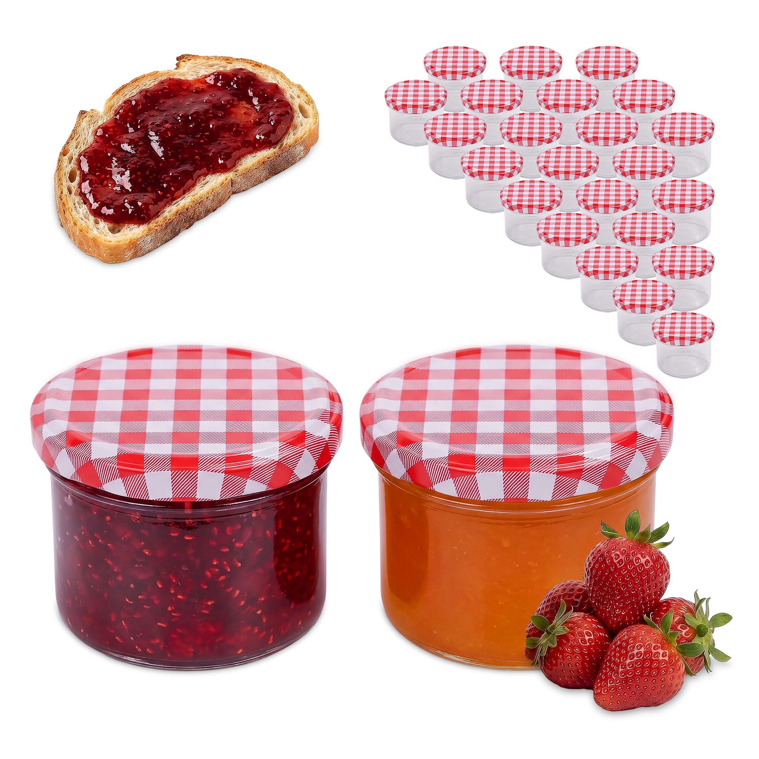 relaxdays Marmeladenglas Einmachgläser Set 220 ml Twist Off, Glas, 25er Pack