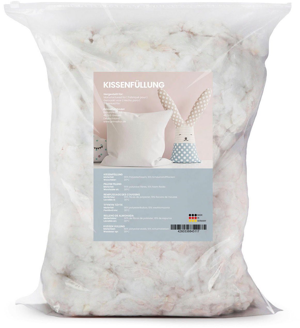 Primaflor-Ideen in Textil Kissenfüllung PES Faserbällchen Füllmaterial, Füllmaterial für Kissen, Kuscheltiere & Puppen, Möbel, waschbar
