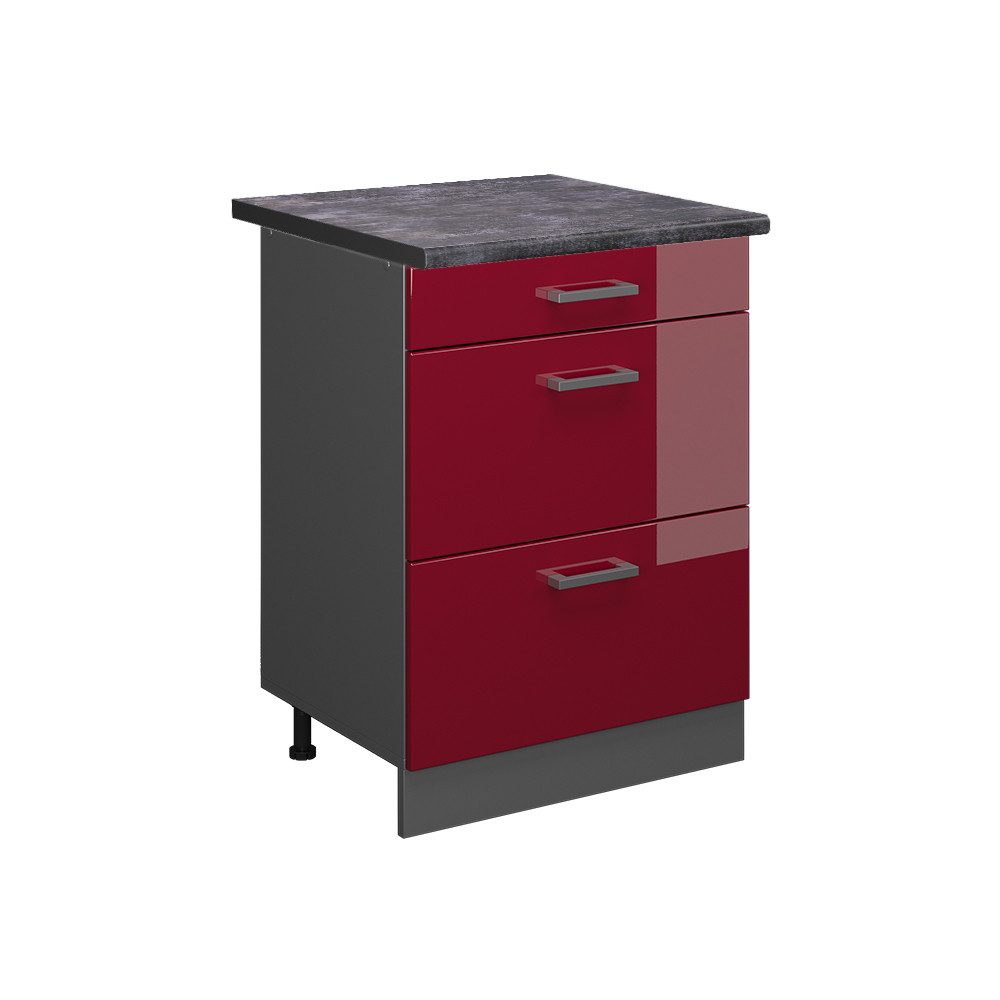 Vicco Unterschrank R-Line, Bordeaux Hochglanz/Anthrazit, 60 günstig online kaufen