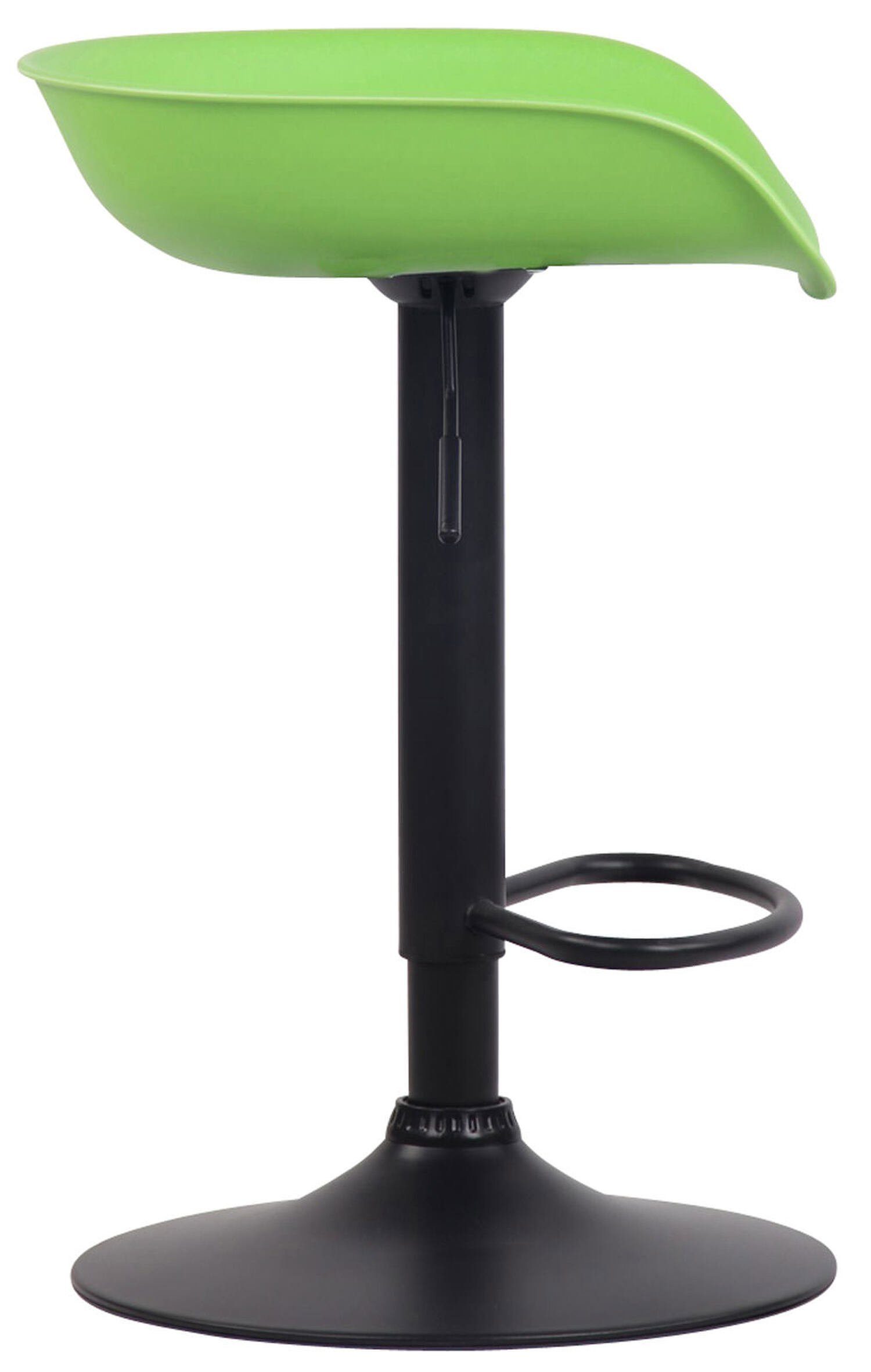 höhenverstellbar), für Grün angenehmer drehbar Metall Hocker mit Kunststoff Küche (Barstuhl Gestell - Fußstütze Theke Barhocker 360° und TPFLiving - Sitzfläche: & schwarz Anna