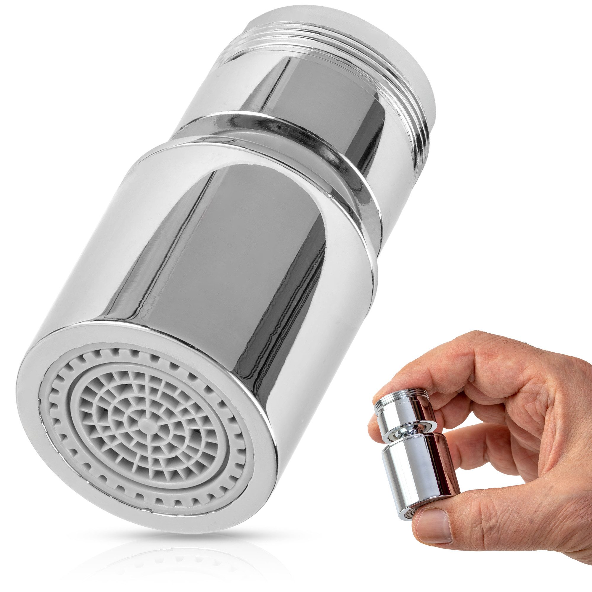 Wasserhahnfilter Wasserhahn Aufsatz schwenkbar in Chrom drehbarer