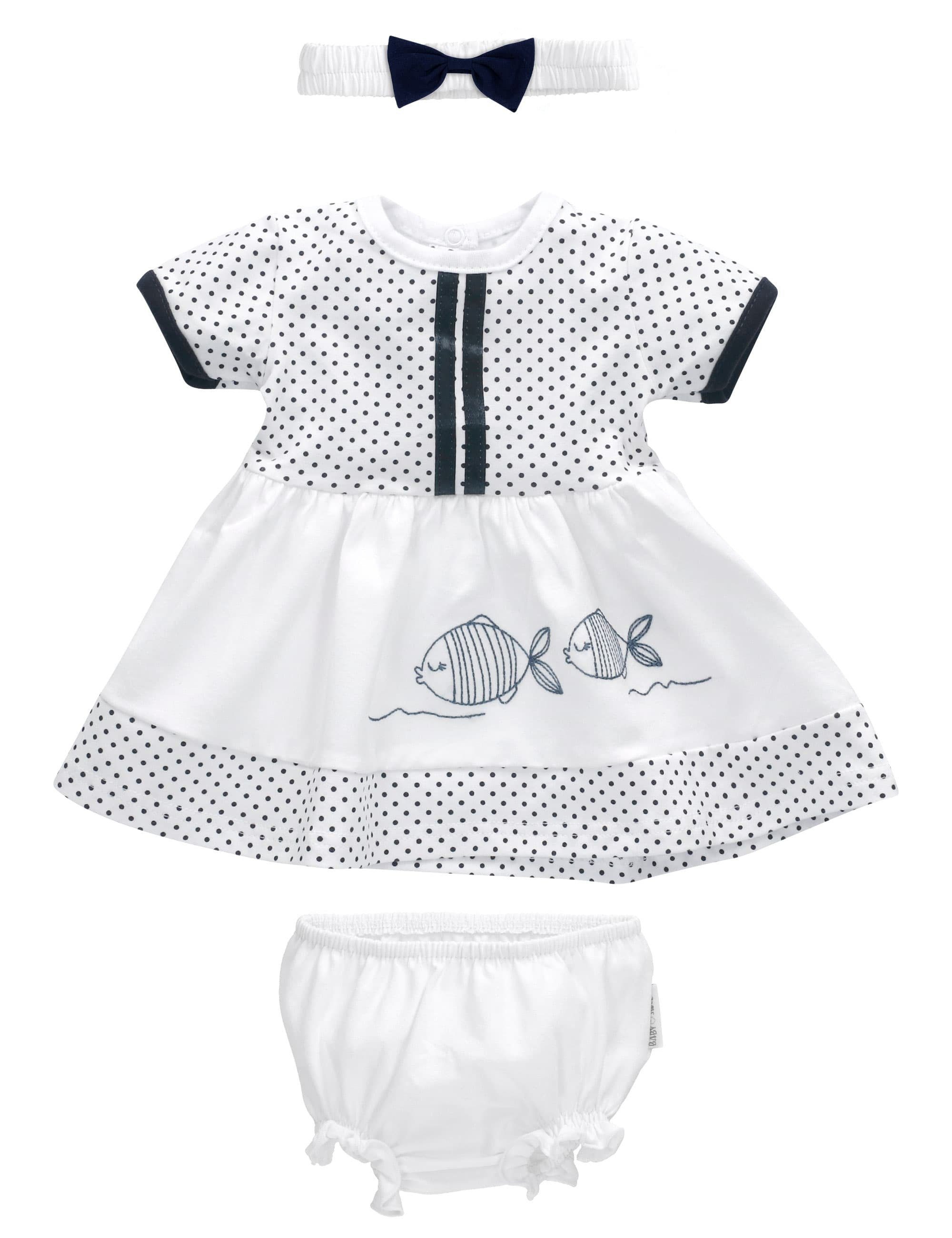 Baby Sweets Kleid, Hose & Kopftuch »Set Maritim, Fisch Punkte« (Set,  3-tlg., Haarband, Kleid, Shorts) online kaufen | OTTO