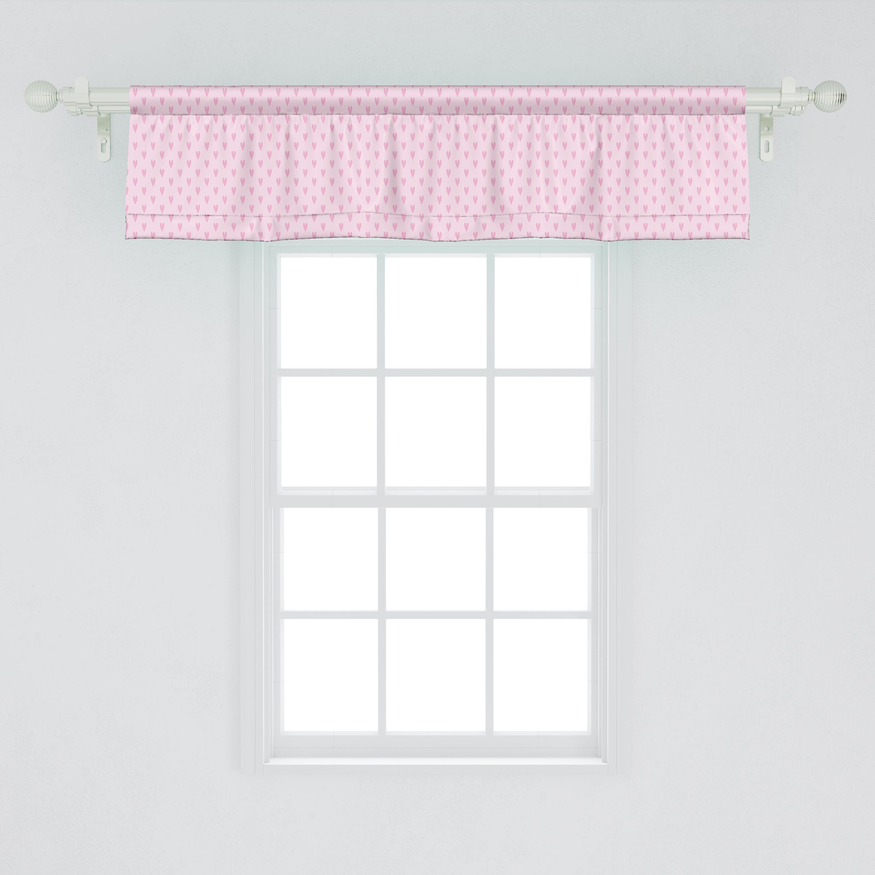 Scheibengardine Vorhang Pinkish Volant Microfaser, Abakuhaus, Schlafzimmer Dekor Vintage Valentine für Stangentasche, mit Küche minimal
