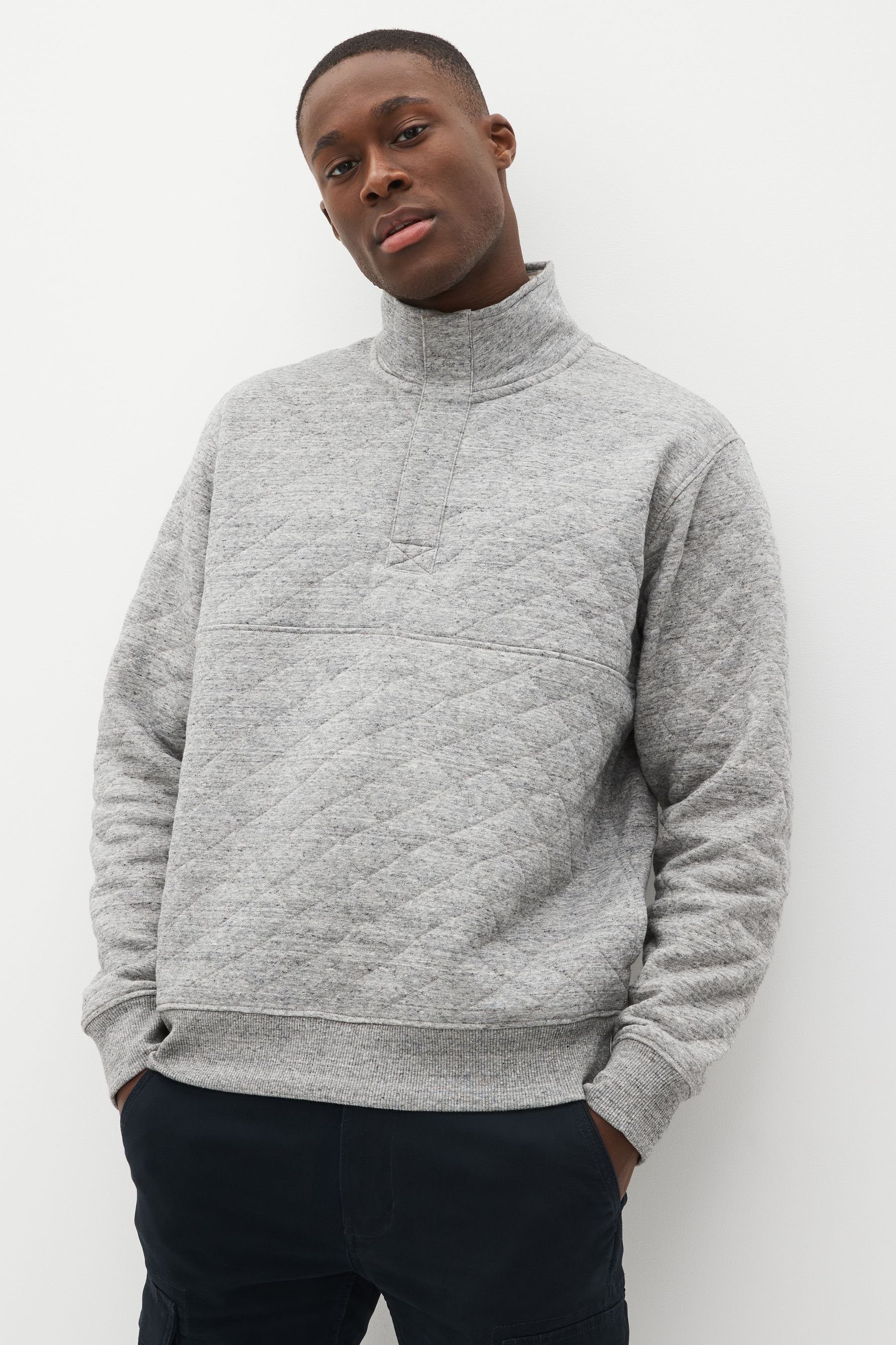 Next Kapuzensweatjacke Gestepptes Sweatshirt (1-tlg) Grey