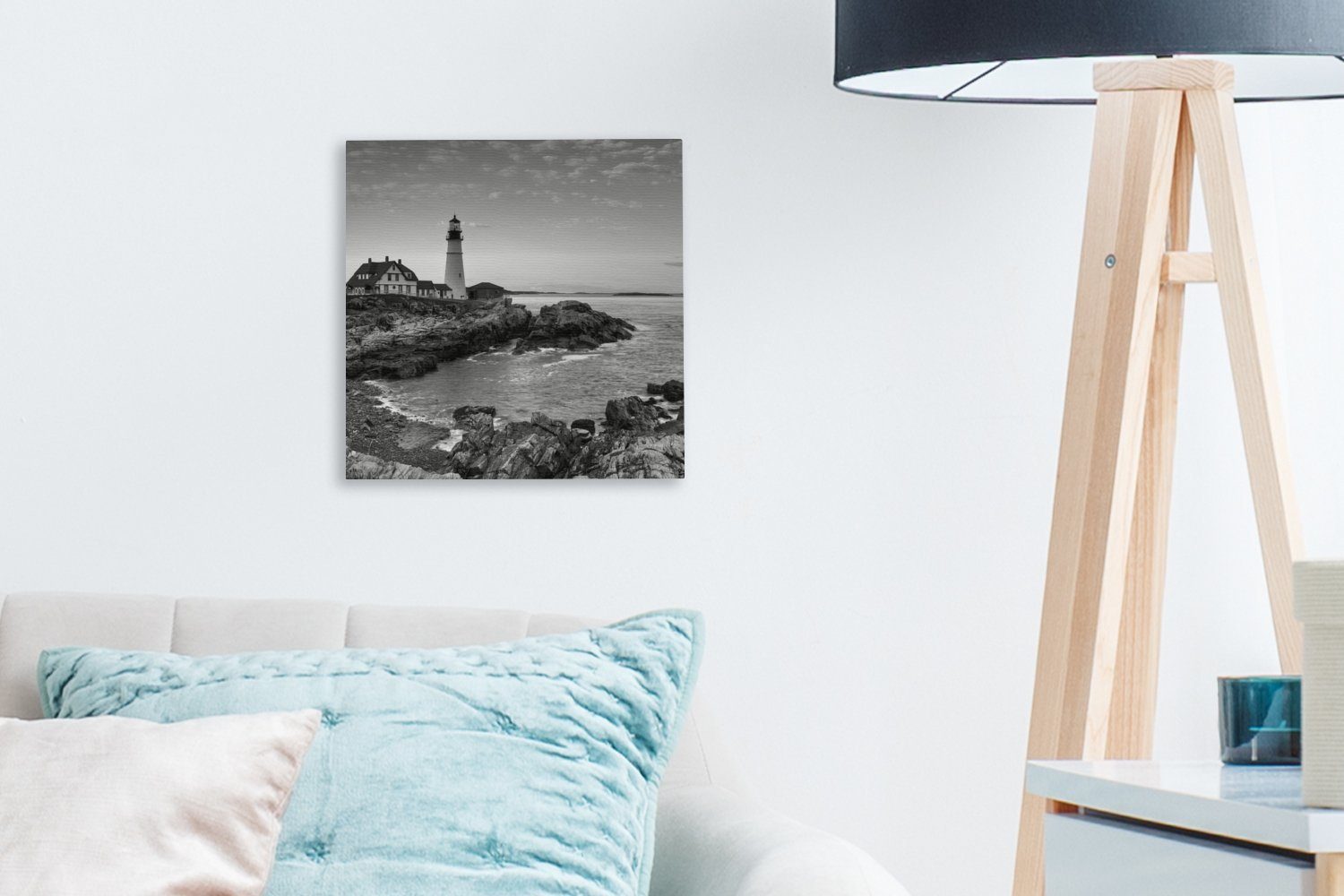 Leinwand Stein - Wohnzimmer Bilder Leuchtturm, Schlafzimmer St), für - Meer (1 Leinwandbild OneMillionCanvasses®