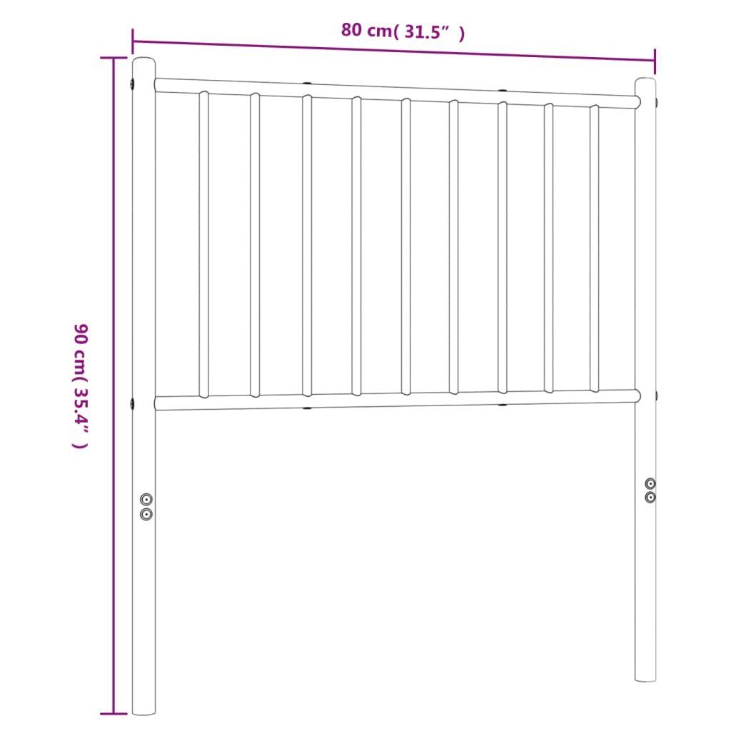 vidaXL Kopfteil Kopfteil Metall St) 75 cm, (1 Schwarz