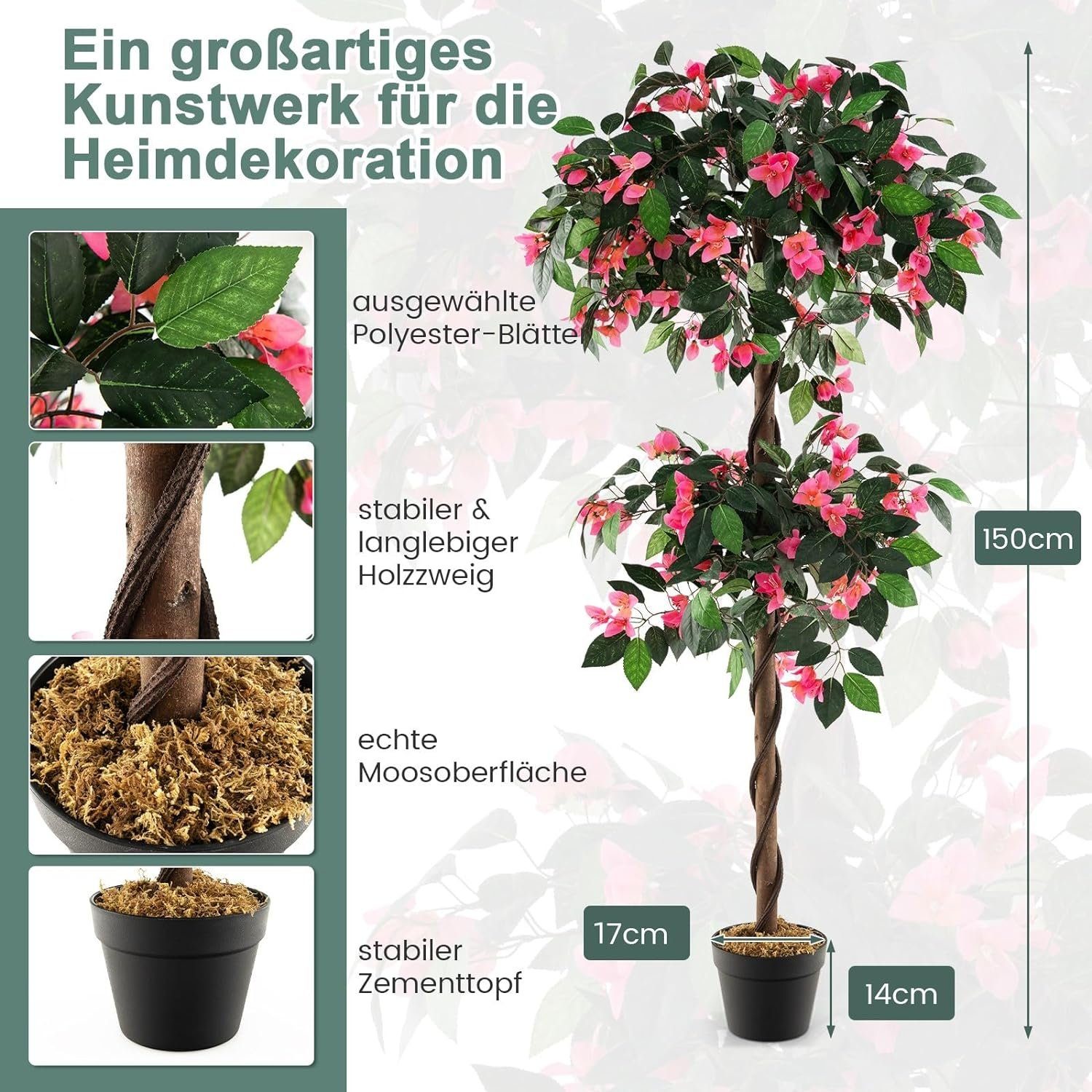 Kunstpflanze, KOMFOTTEU, Höhe 150 cm, im günstig online kaufen