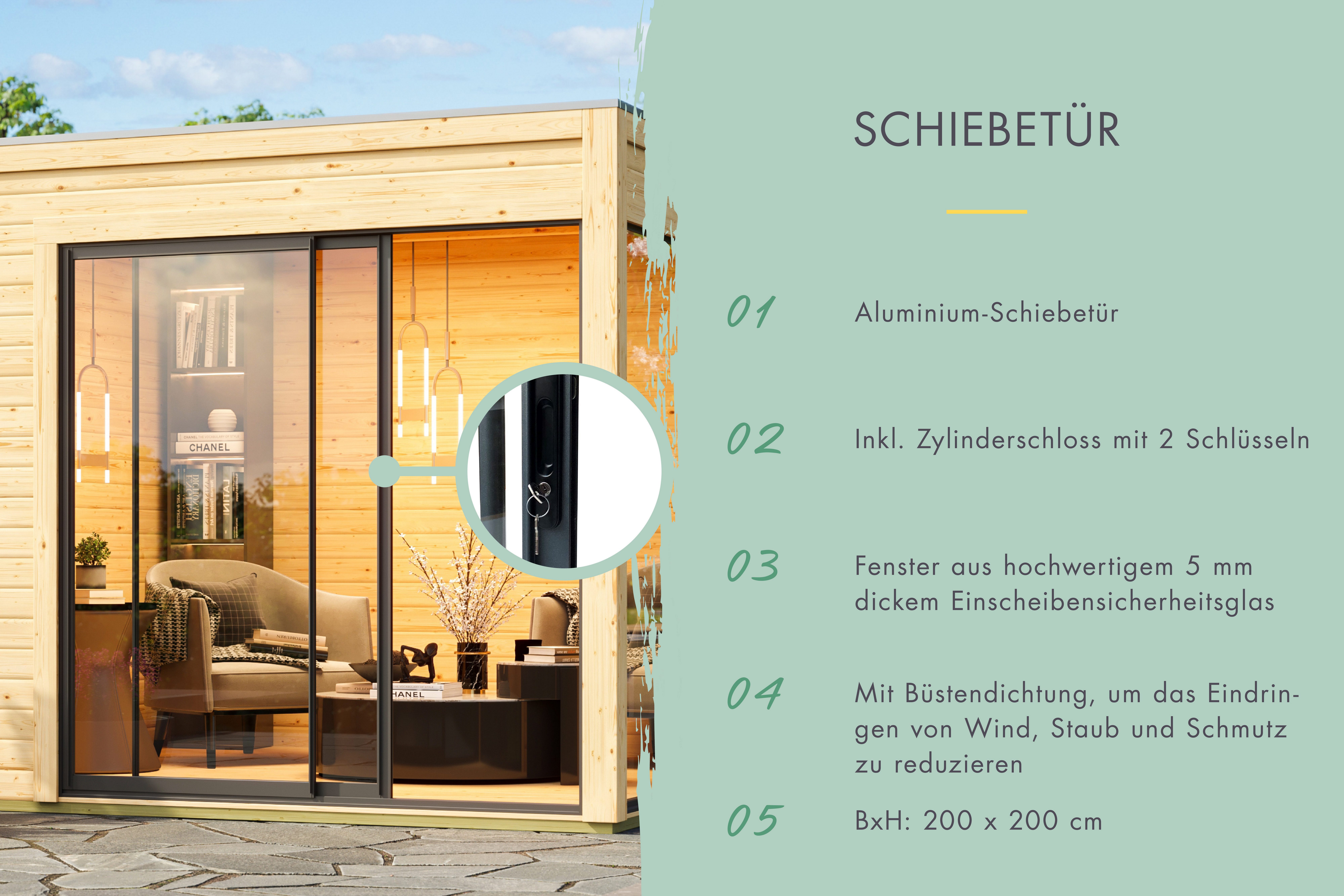 Karibu Gartenhaus Ditsche 3, BxT: 308x308 cm, inkl. Massivholzfußboden