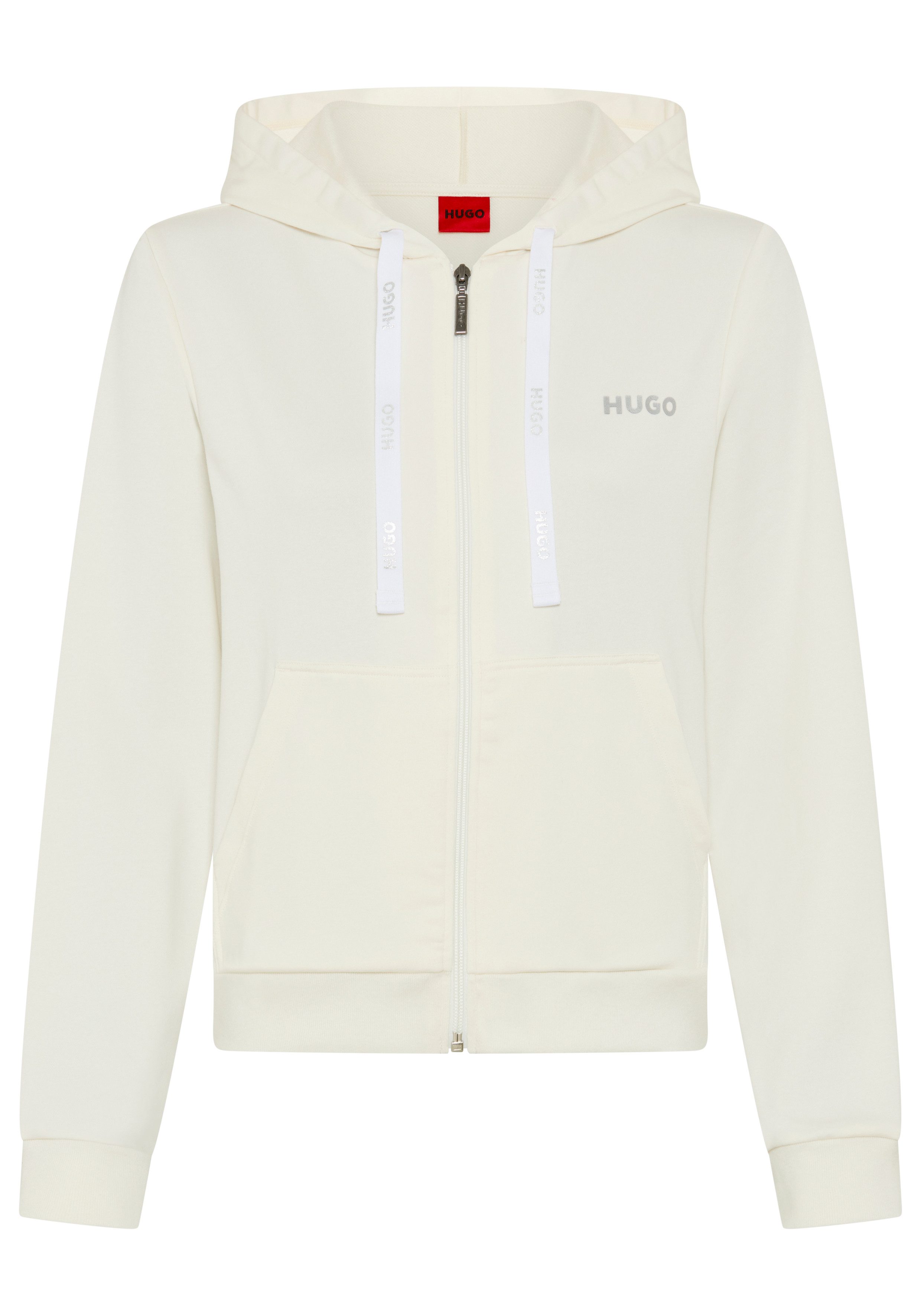 HUGO Sweatjacke Kapuze, Reißverschluss, gerade geschnitten