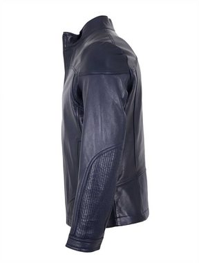 Maddox Lederjacke Lars Echtleder Herren Lederjacke Biker Lammnappa marine blau