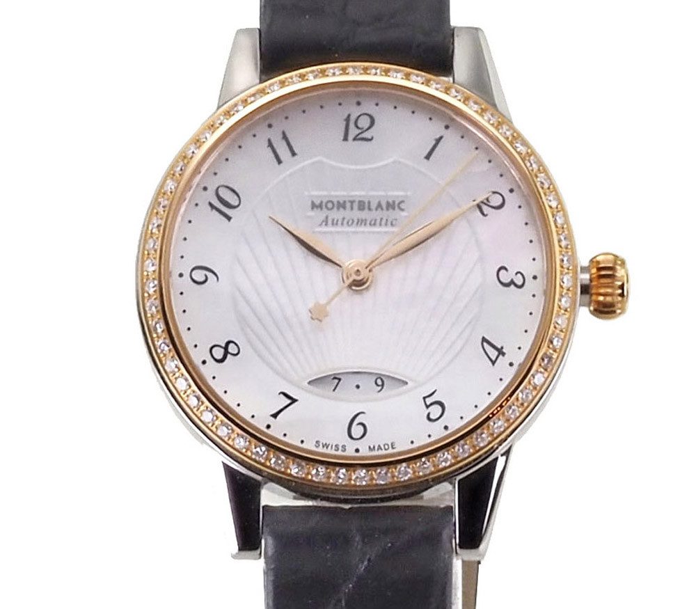 MONTBLANC Automatikuhr Damen Uhr 28 mm Ø Boheme Steel Collection MB116500 Diamanten Boheme, Diamantbesatz 72 Stück