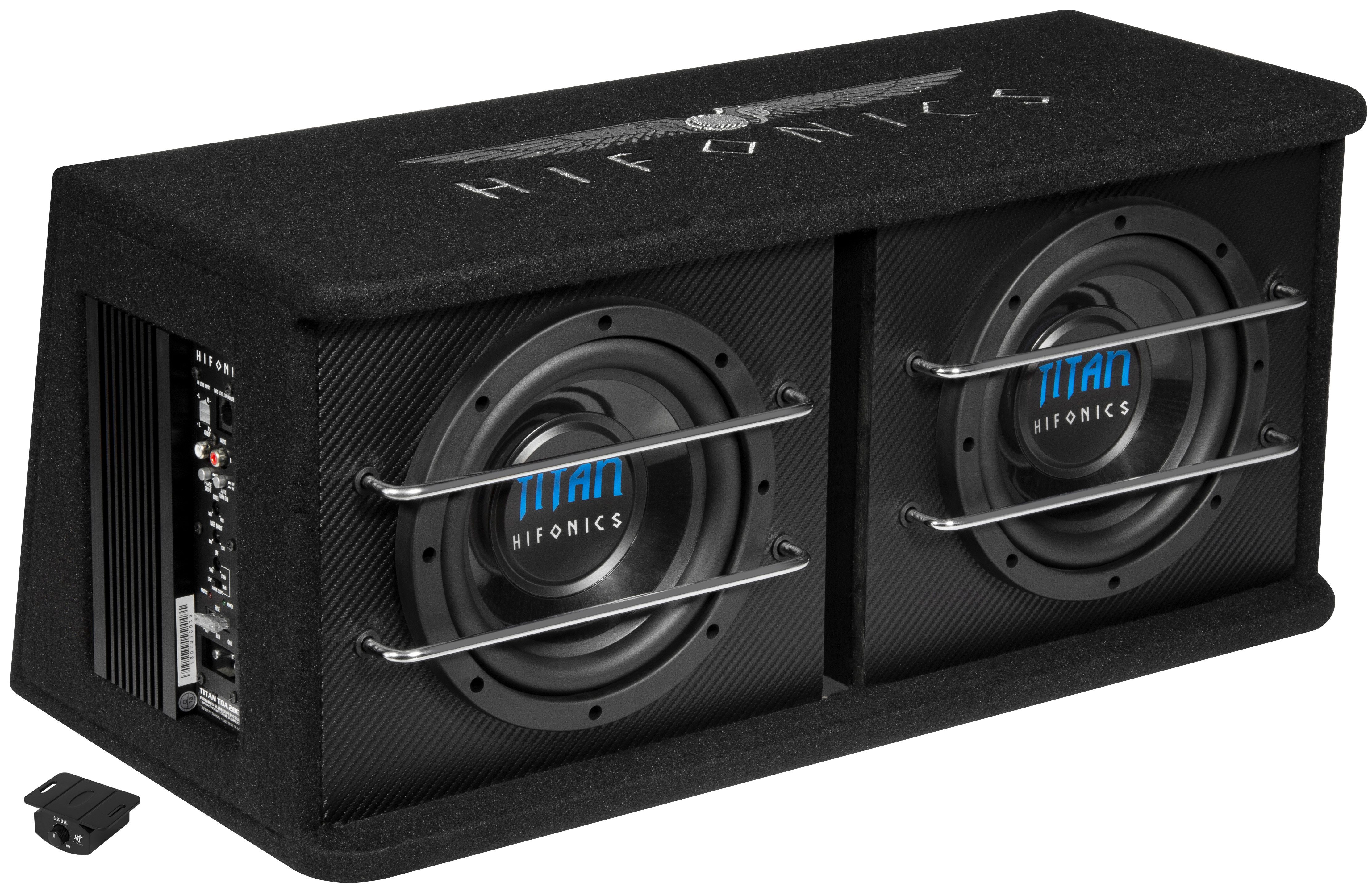 Hifonics Dual Aktiv Bassreflex Gehäuse-Sub TDA-200R Auto-Subwoofer (300 W)