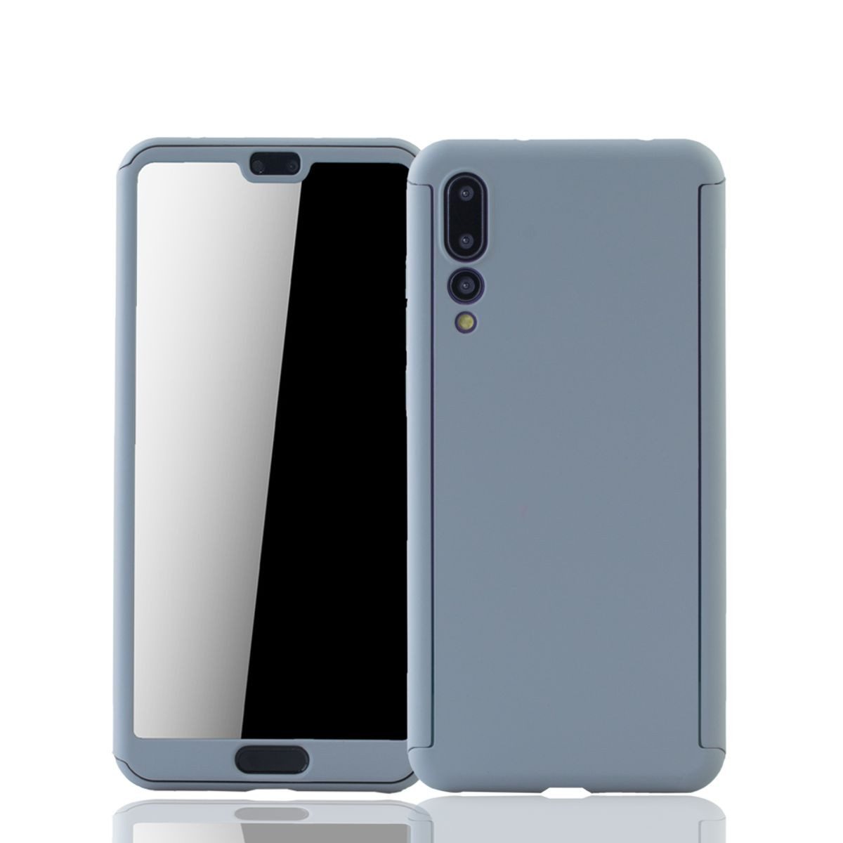 König Design Handyhülle Huawei P20 Pro, Huawei P20 Pro Handyhülle 360 Grad Schutz Full Cover Grau
