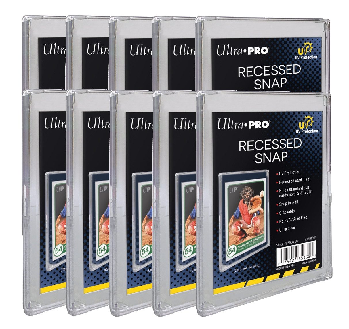 UltraPRO Sammelkarte 10x UV Recessed Snap Card Holder (63.5 mm x 88.9 mm)