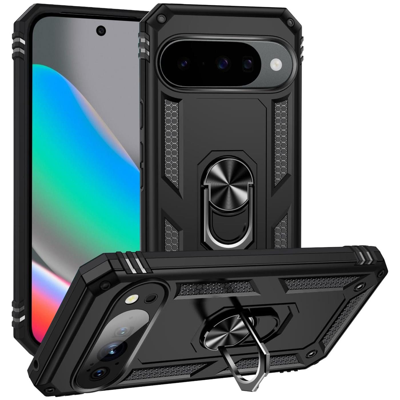 CoolGadget Handyhülle Armor Shield Case für Google Pixel 10 6,3 Zoll, Outdoor Cover Magnet Ringhalterung Handy Hülle für Pixel 10
