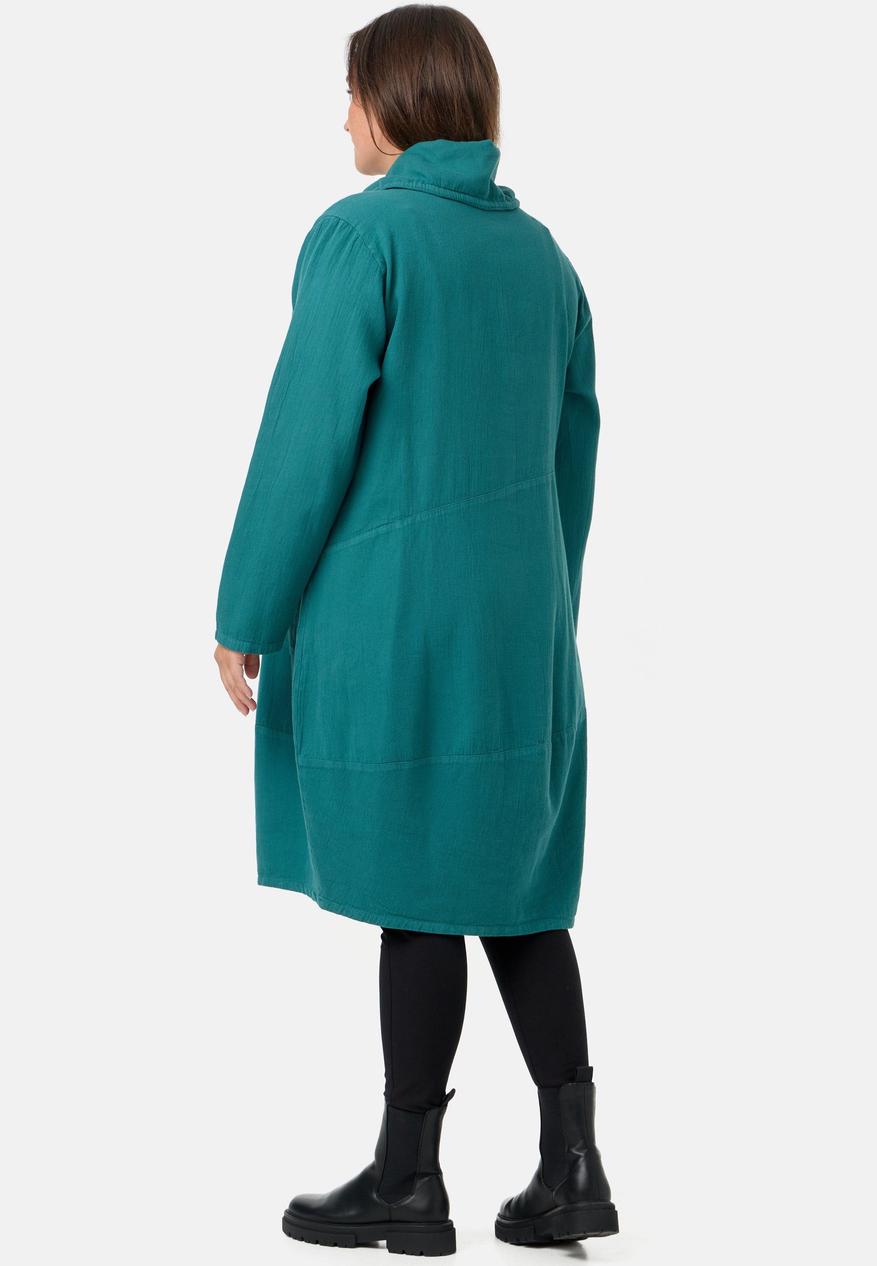 Kekoo A-Linien-Kleid 100% Kleid Cordstoff Baumwolle 'Cordelia' aus Babycord A-Linie Petrol