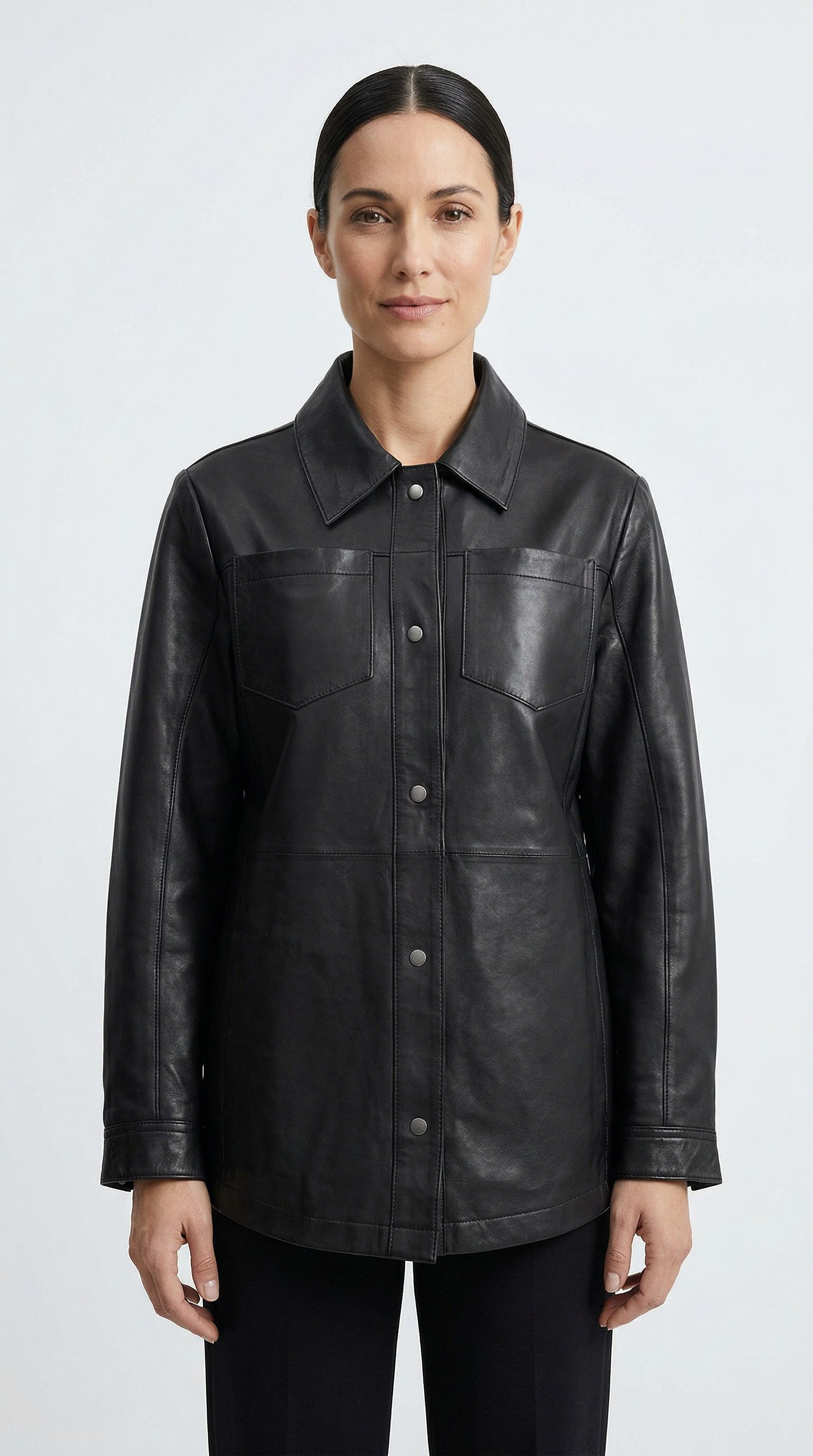 Mauritius Hemdbluse MWNadya aus Echtleder, oversize