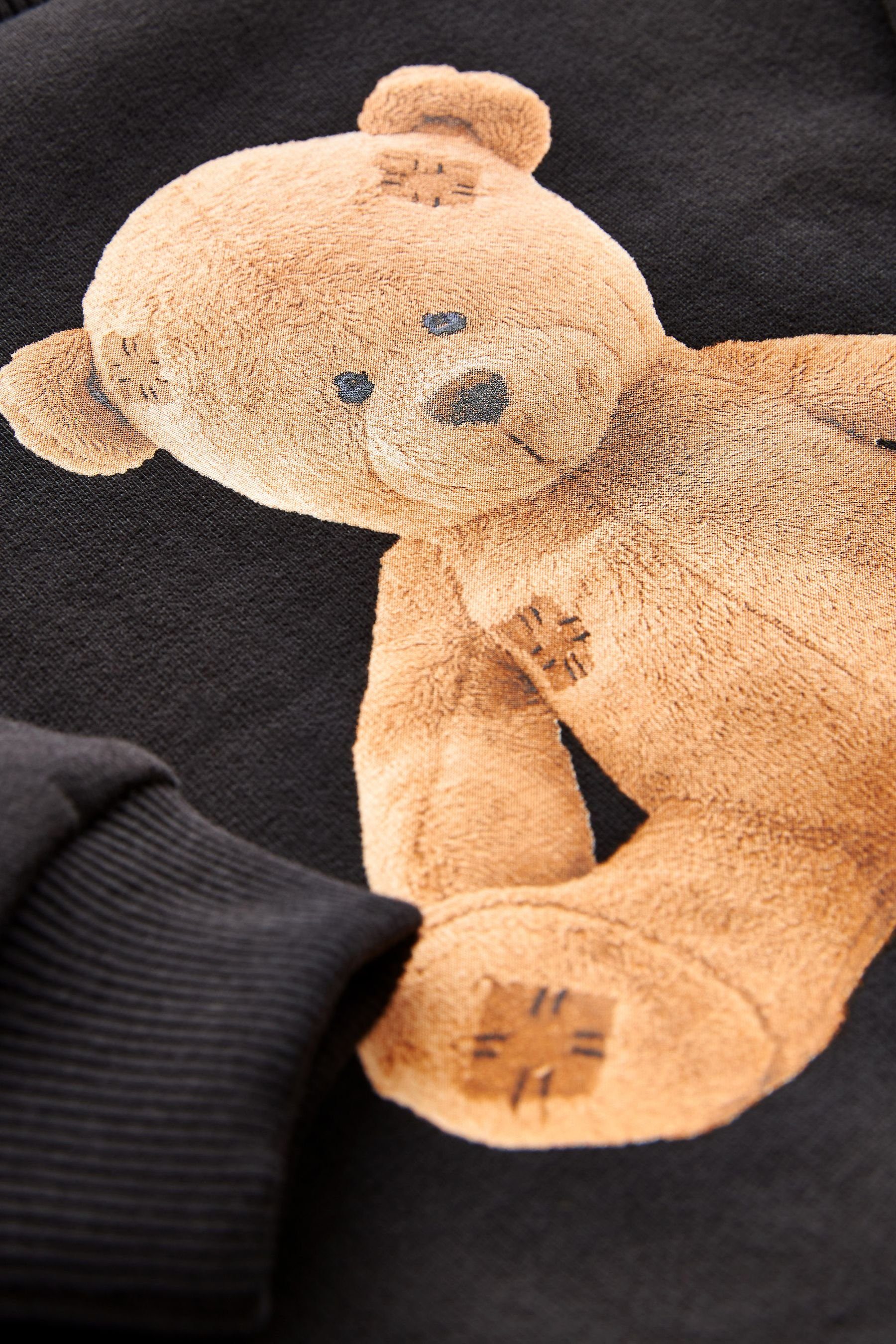 Next Sweatshirt Rundhals-Sweatshirt mit Figur Photographic Bear Black (1-tlg)