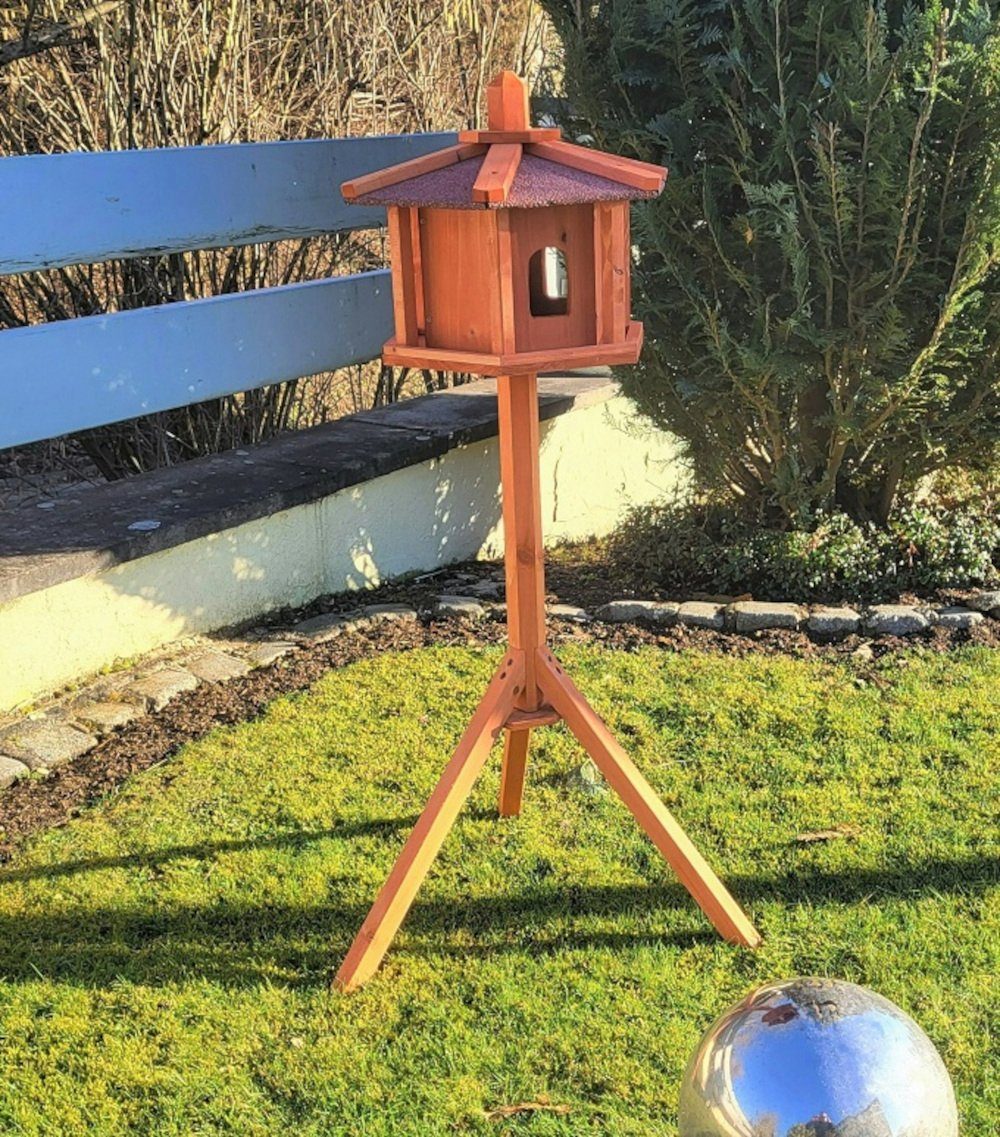 BruKa Vogelhaus Vogelhaus VÖGLEIN mit Ständer Vogelfutterhaus Futterhaus Vogel Haus