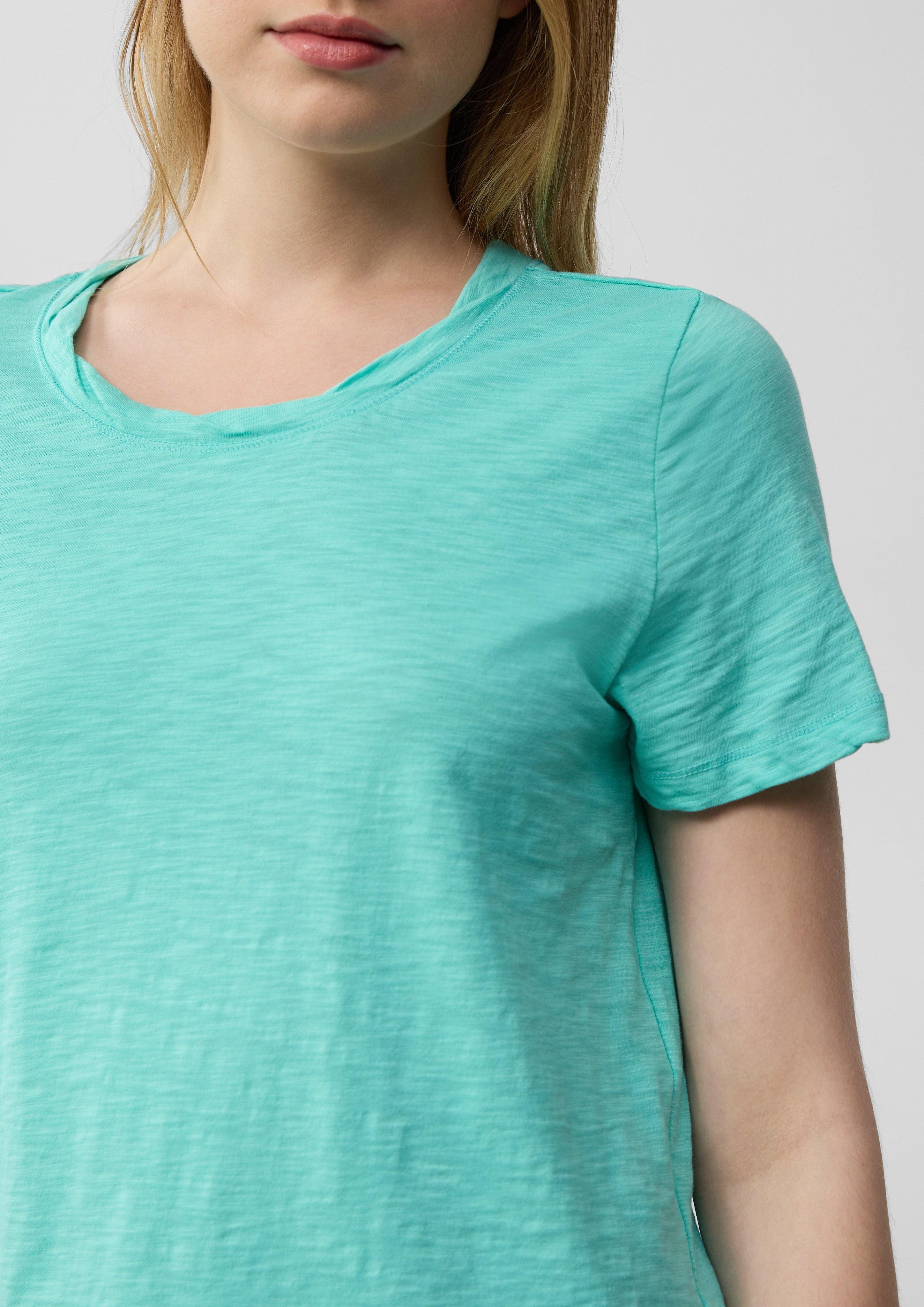 s.Oliver Kurzarmshirt T-Shirt mit Flammgarnstruktur und günstig online kaufen