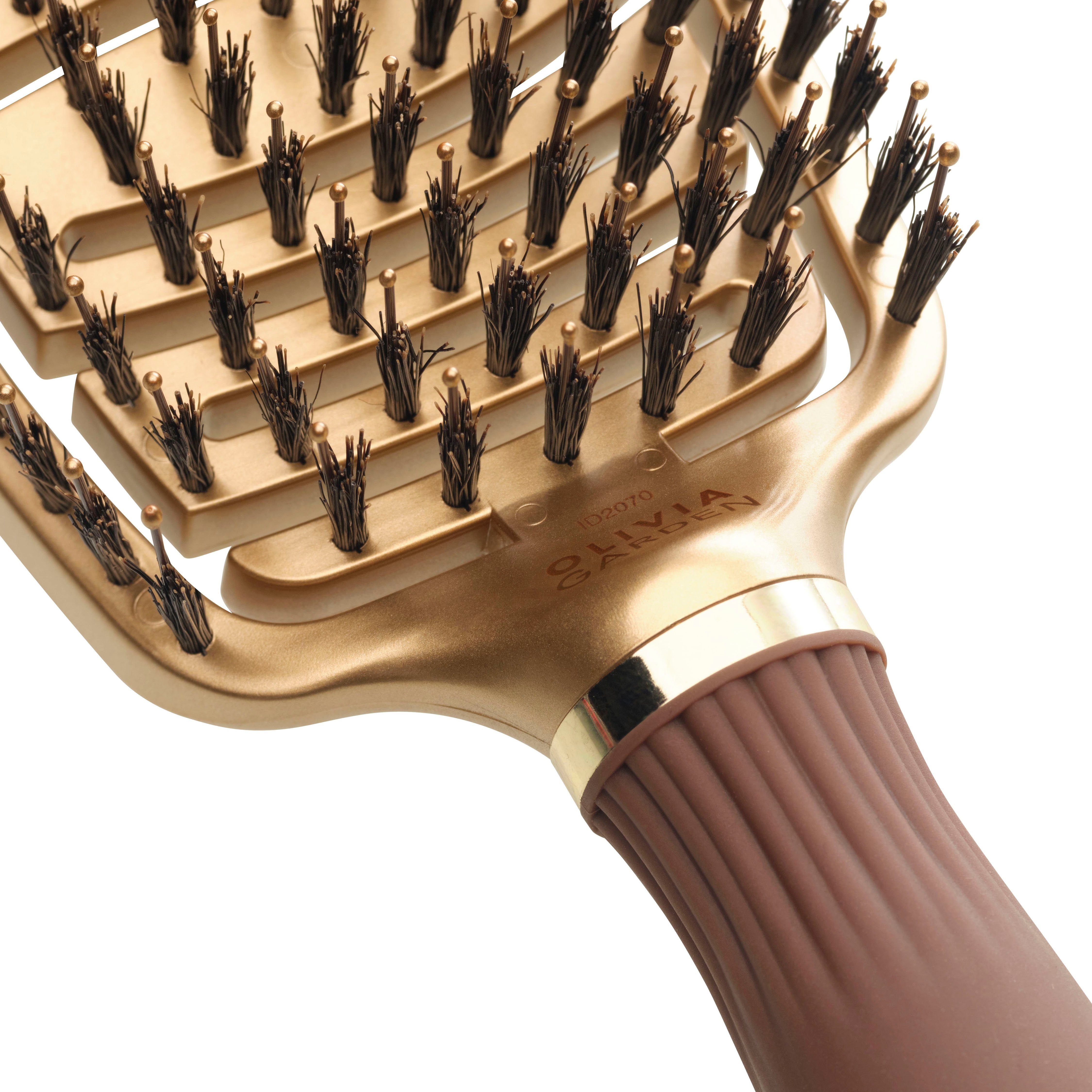 Boar&Nylon GARDEN Gold&Brown FLEX OLIVIA EXPERT CARE Bristles Haarbürste