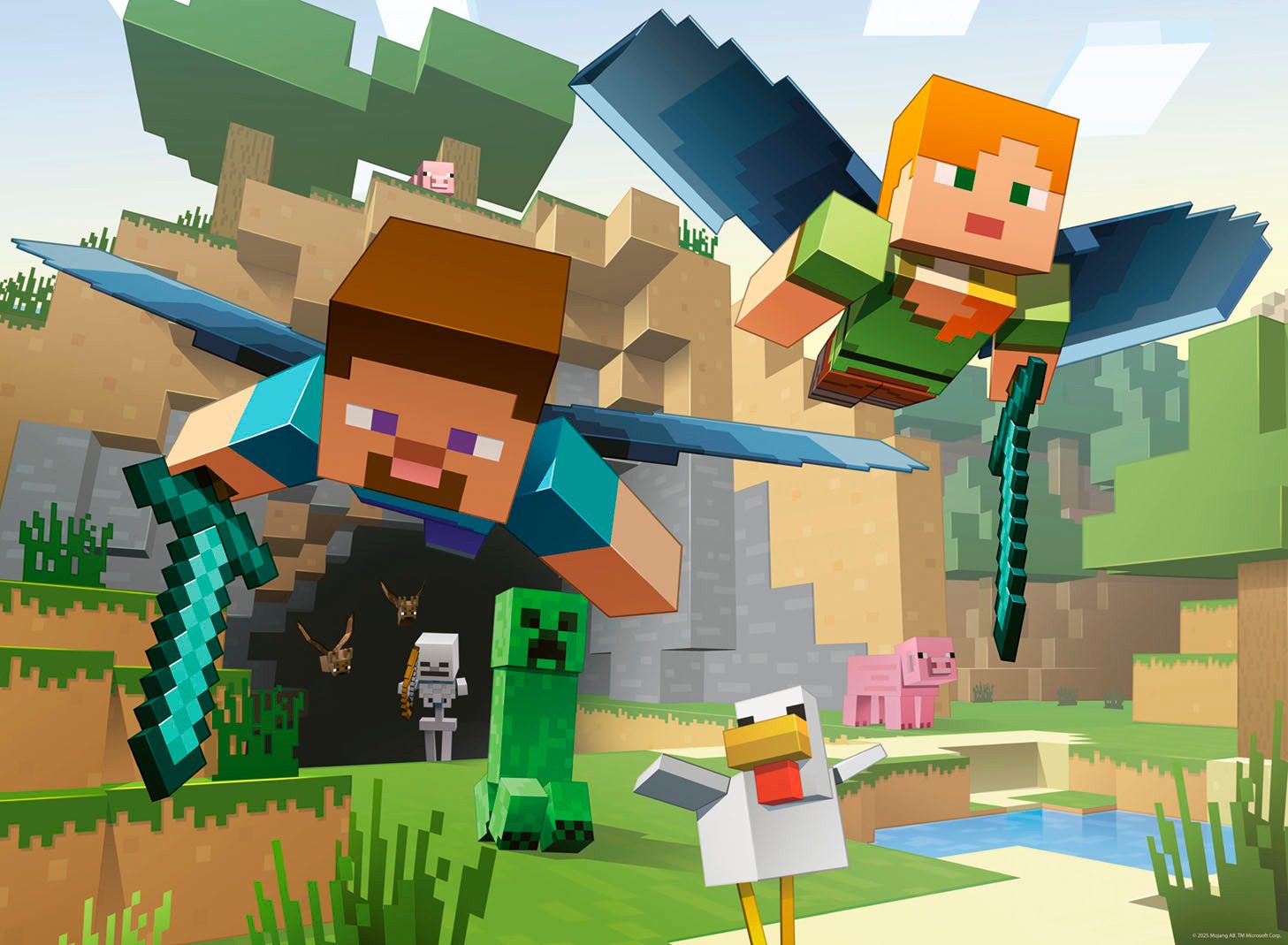 Ravensburger Puzzle Minecraft, Tierische Abenteuer, 200 Puzzleteile, 200 XX günstig online kaufen