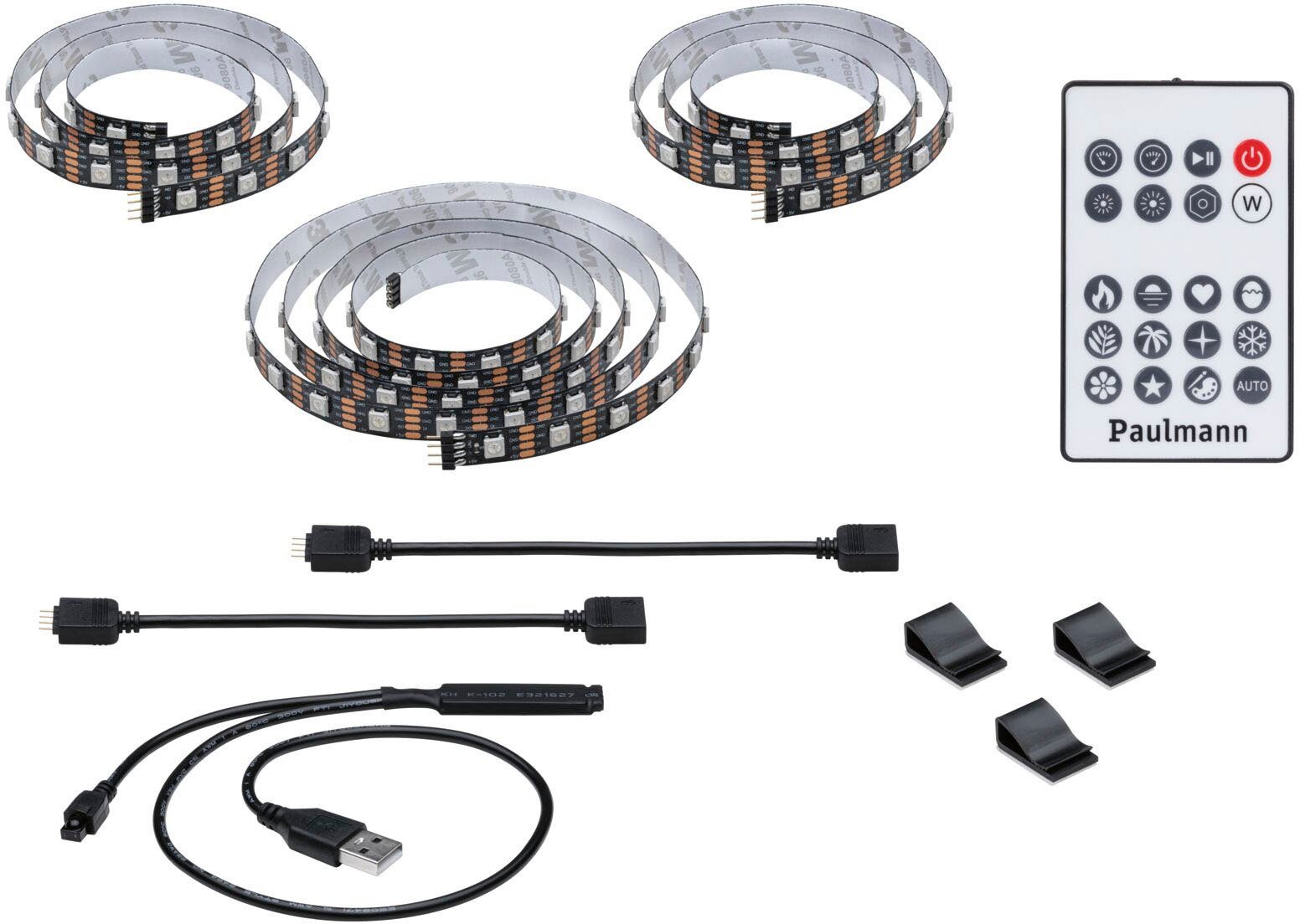 Paulmann LED-Streifen USB LED Strip TV-Beleuchtung, Dynamic Rainbow RGB, 1-flammig