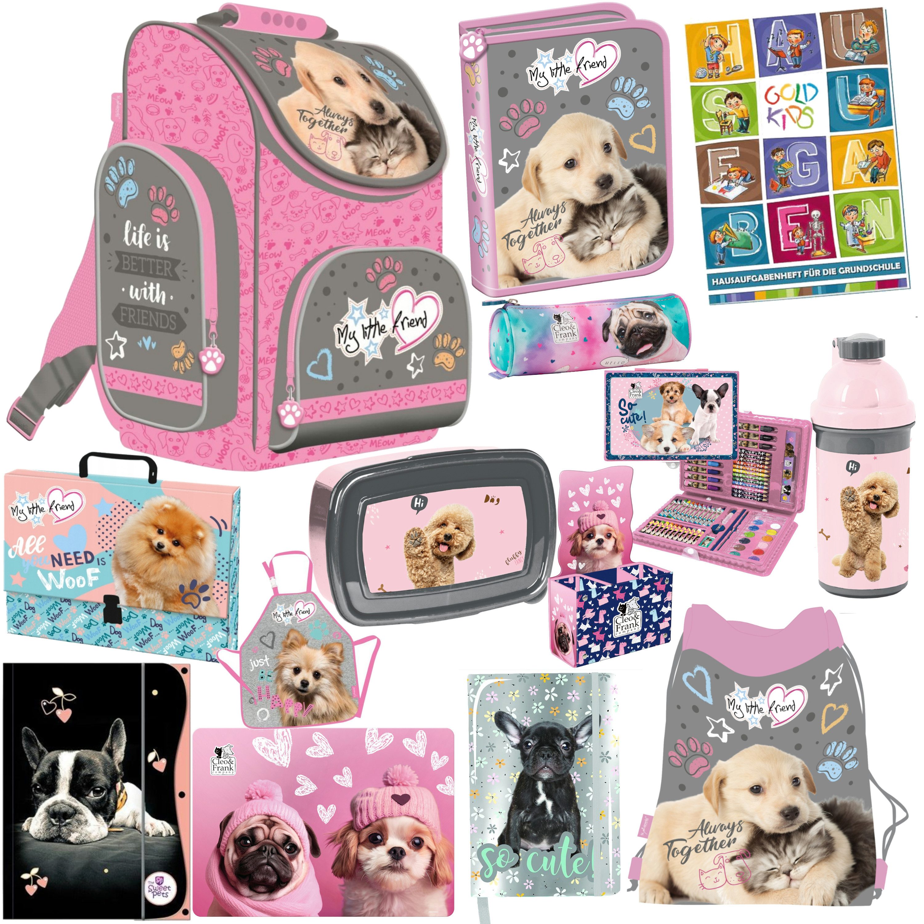Schulranzen für Jungen und Mädchen, 14er-Set - Schul-Rucksack