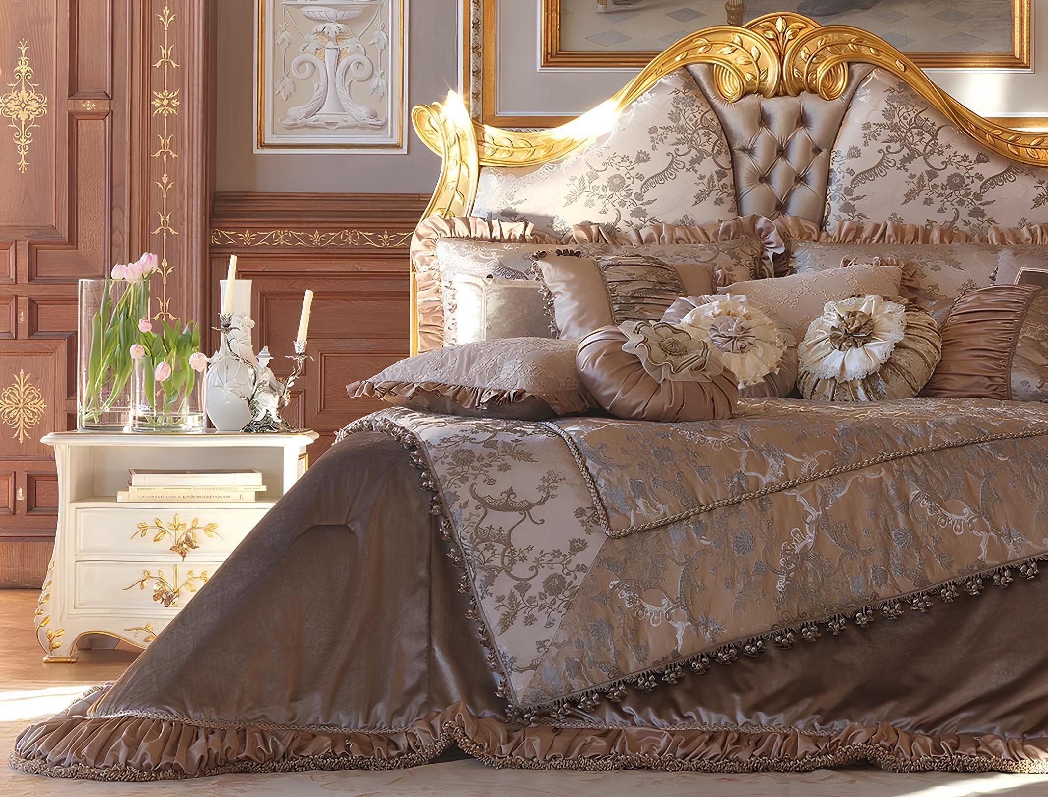 JVmoebel Bett Chesterfield Bett Kopfteil Betten Polsterung Hotel Italienische Möbel (Bettkopfteil), Made in Europa