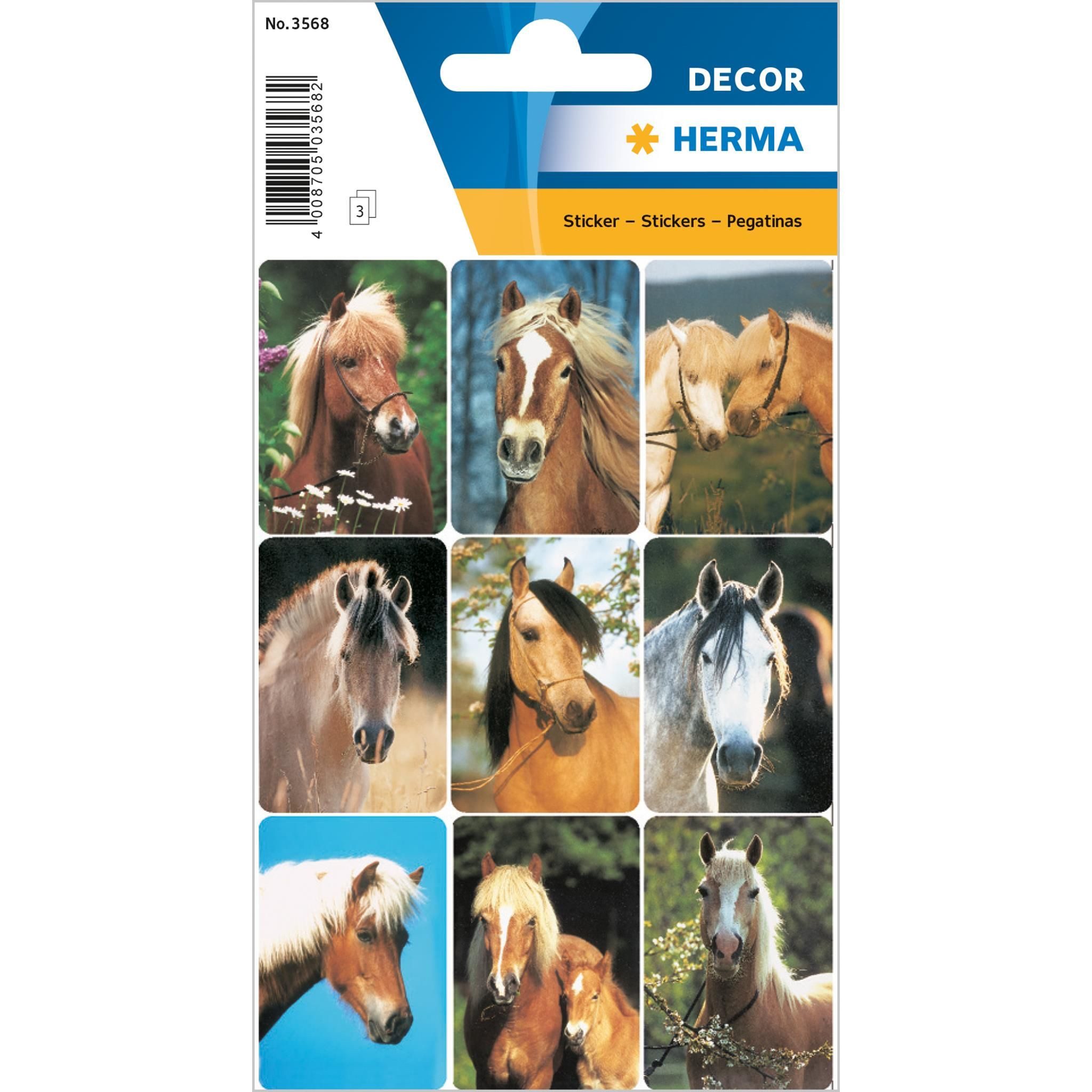 HERMA Sticker Herma Sticker DECOR Tiere Pferdeköpfe 3 Bl