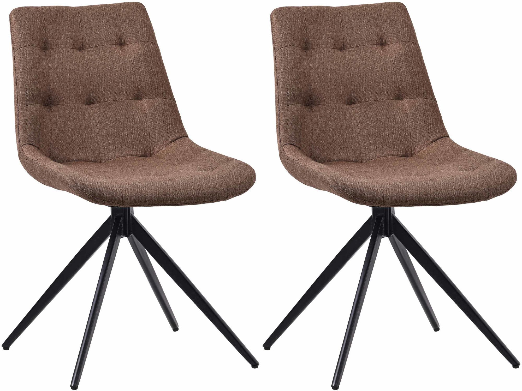 CLP Esszimmerstuhl Merna (2er Set), Schwenk-Funktion, gepolstert, Metall-Gestell