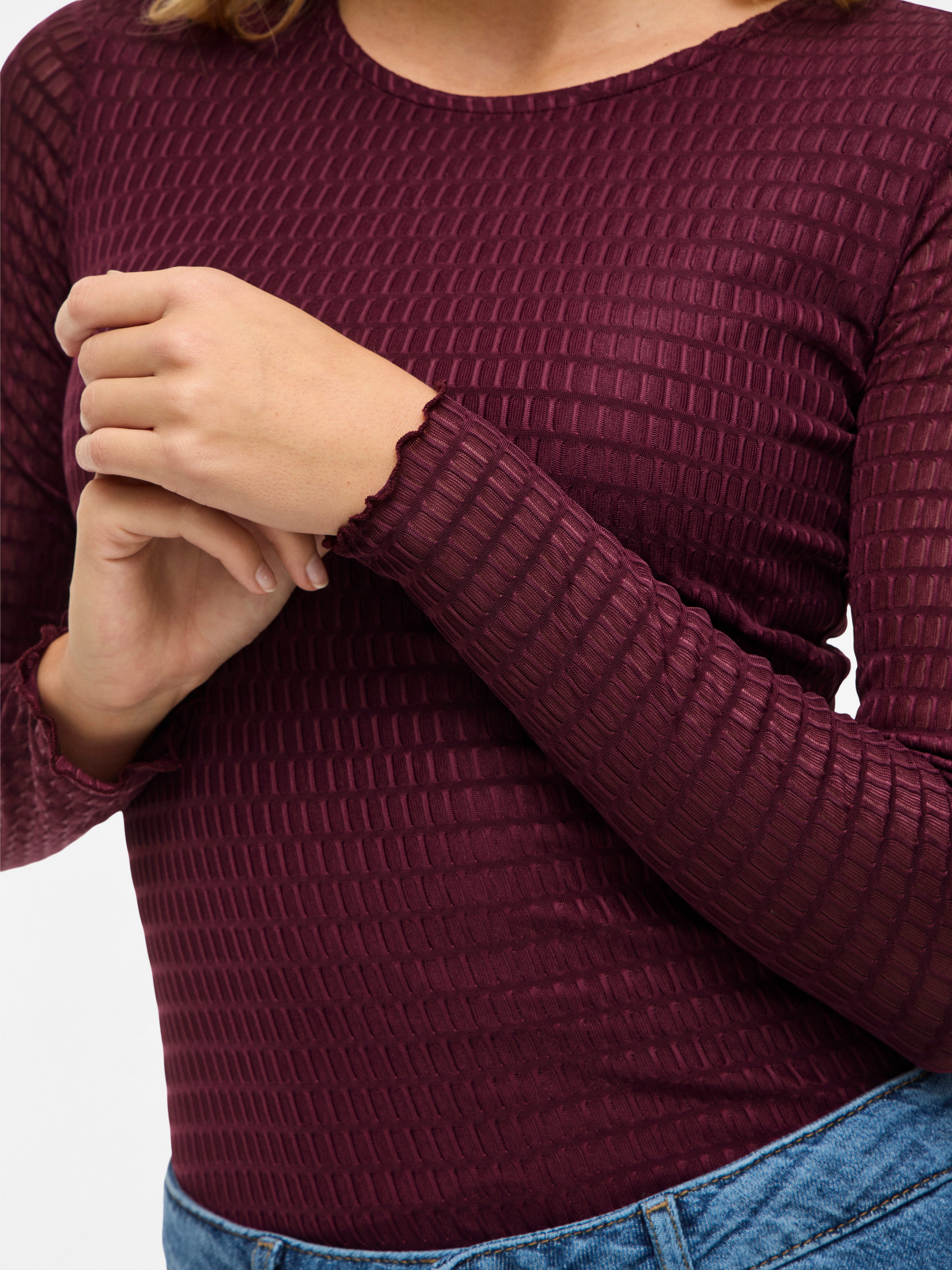 Vila Langarmshirt VILARINE O-NECK L/S TOP - NOOS – Bild 4 von 5