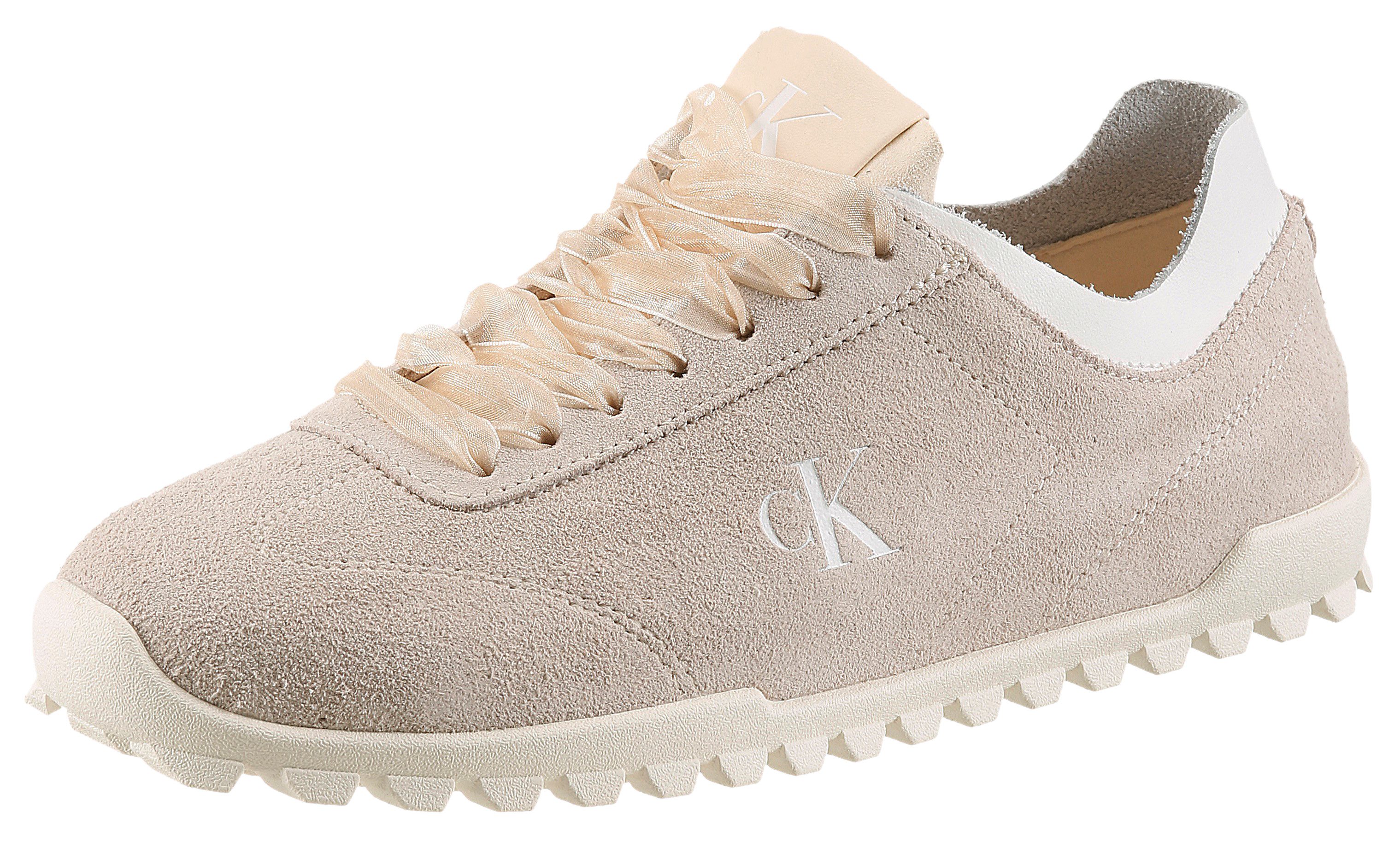 Calvin Klein LOW PROFILE RUN MG SUE DB LACES Sneaker Freizeitsneaker, Halbschuh, Schnürschuh mit Profilsohle