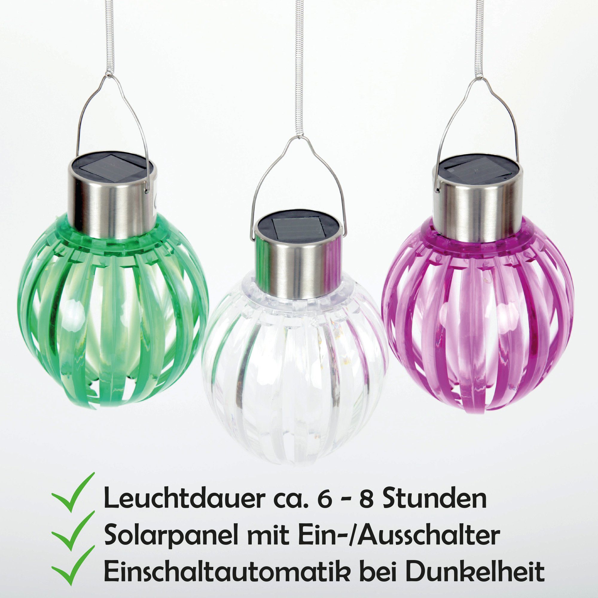 Bestlivings LED Lampion Kugel-Lampe, LED Lampe(14,5cm LED x fest Clip fest integriert, mit 10cm) Warmweiß, Fuchsia integriert, Warmweiß,Solar