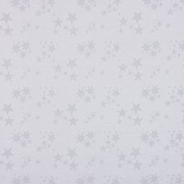 SCHÖNER LEBEN. Stoff Dekostoff Lurex Wendestoff Weihnachten Sterne grau silber 1,6m, überbreit
