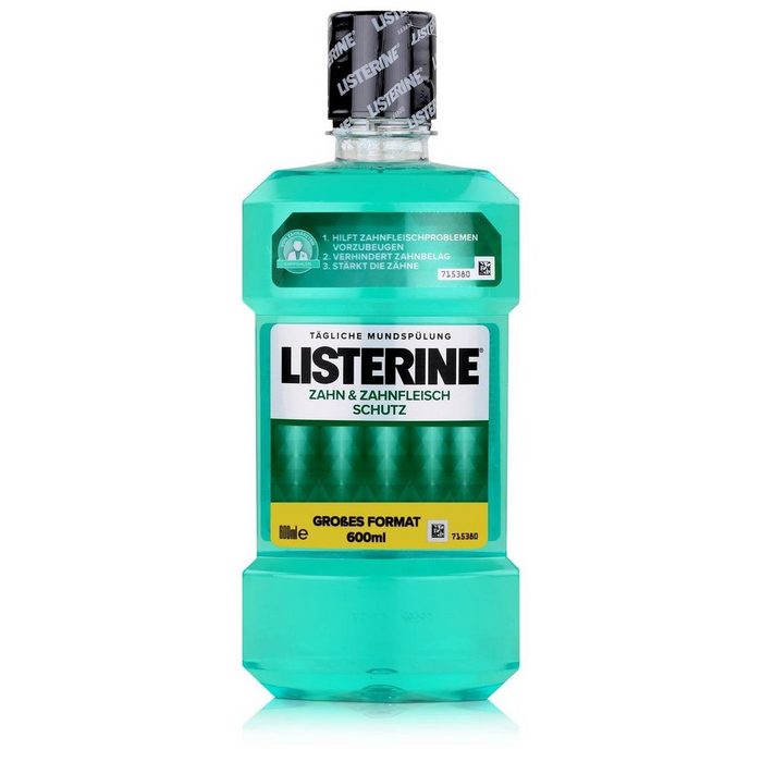 Listerine Mundspülung Listerine Zahn- & Zahnfleischschutz 600ml - Erfrischt den Atem (1er Pa