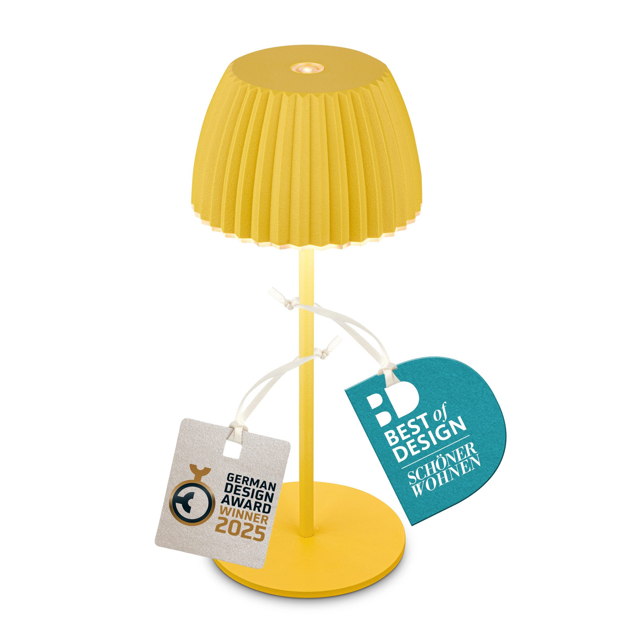 Briloner Leuchten LED Tischleuchte Riffle Tischlampe kabellos Akku USB-C dimmbar Design Award, LED fest integriert, 2700K- Extra-Warmweiß, Akku tauschbar, Indoor/Outdoor, Balkon, Wohnzimmer, Esszimmer